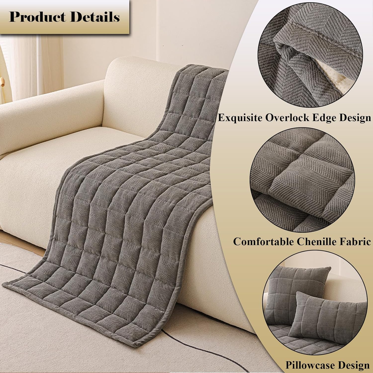 Sofa Covers for Dogs Washable, Couch Cover for 3 Cushion Couch Sofa, Non-Slip Sofas Protector Pet, Friendly Dog Mats for Couches, Soft Furniture Covers Beige 31.4x94.4in/80x240cm