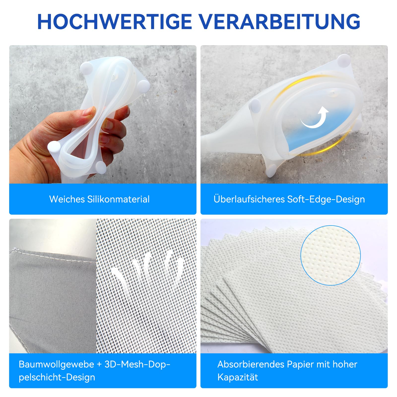 Urinbeutel,Urin Sammlung Tasche,Kondom Katheter,Urinalkondom,Wiederverwendbare tragbare Silikon Urinal mit 2 Urin Katheter Taschen,Urinbeutel 2000ml,1000ml,Inkontinenz Pants,Urinierhilfe