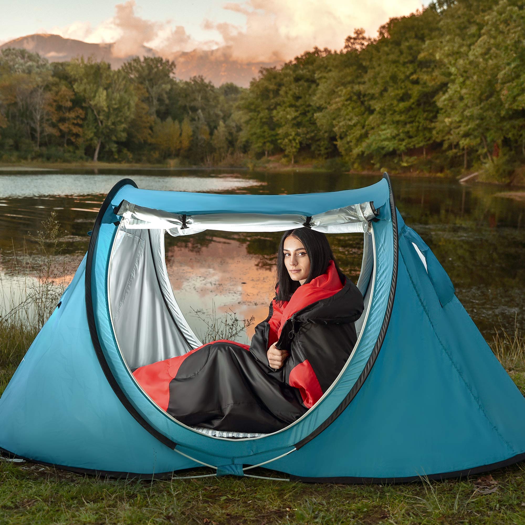 Sleeping Bag - Envelope Lightweight Portable, Comfort with Compression Sack - Great for 3 Season Traveling, Camping, Hiking, Outdoor Activities & Boys.