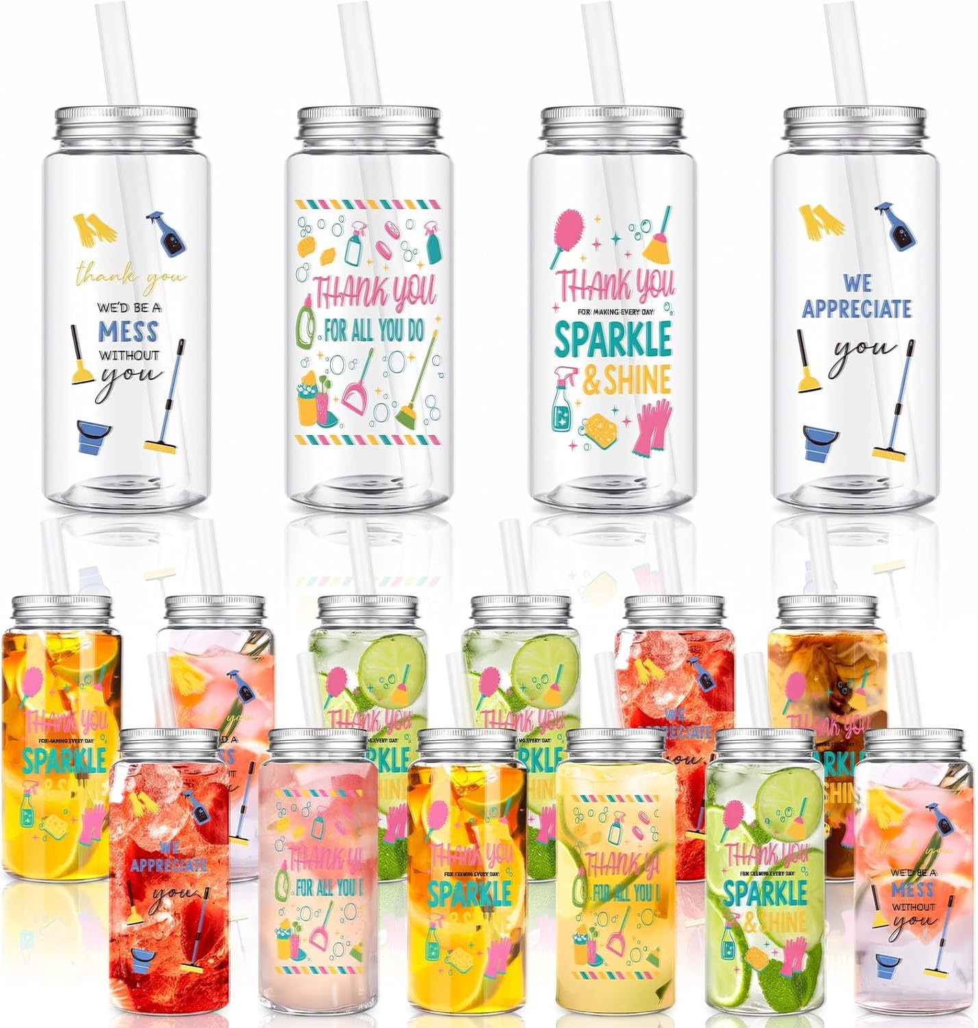 Skylety 12 Pcs Housekeeping Week Appreciation Gift Bulk 10 oz Cups, Style 2