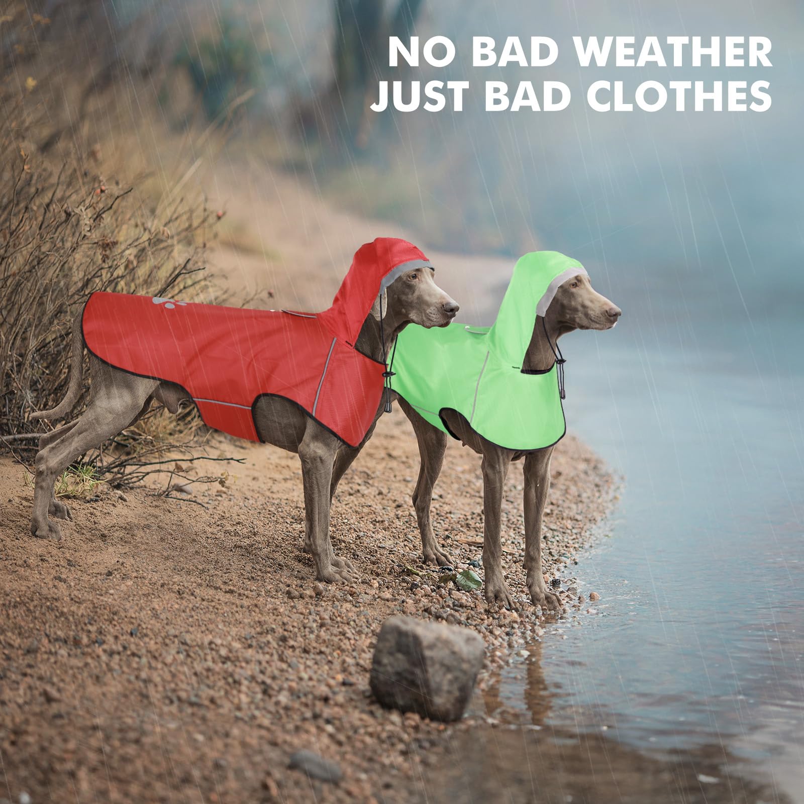 Hunde Regenmantel Kleine Hunde, Verstellbarer Regenjacke mit Klettverschluss - Ultraleicht & Wasserdicht Hunderegenmantel mit Reflektierenden Kapuze für Spaziergänge (S | Rot)