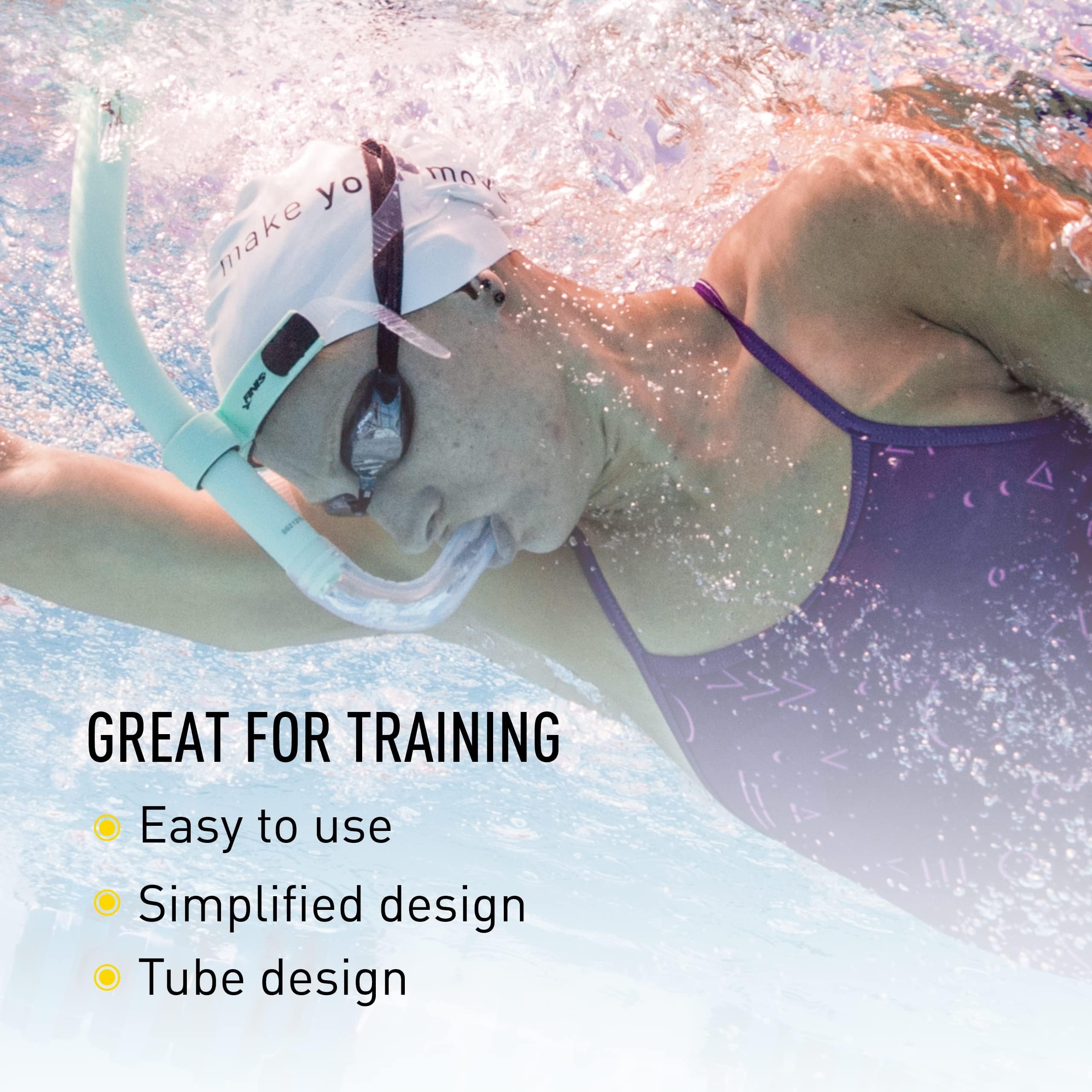 FINIS Glide Center-Mount Swim Snorkel for Adults - Adjustable Fit - Technique & Endurance Training