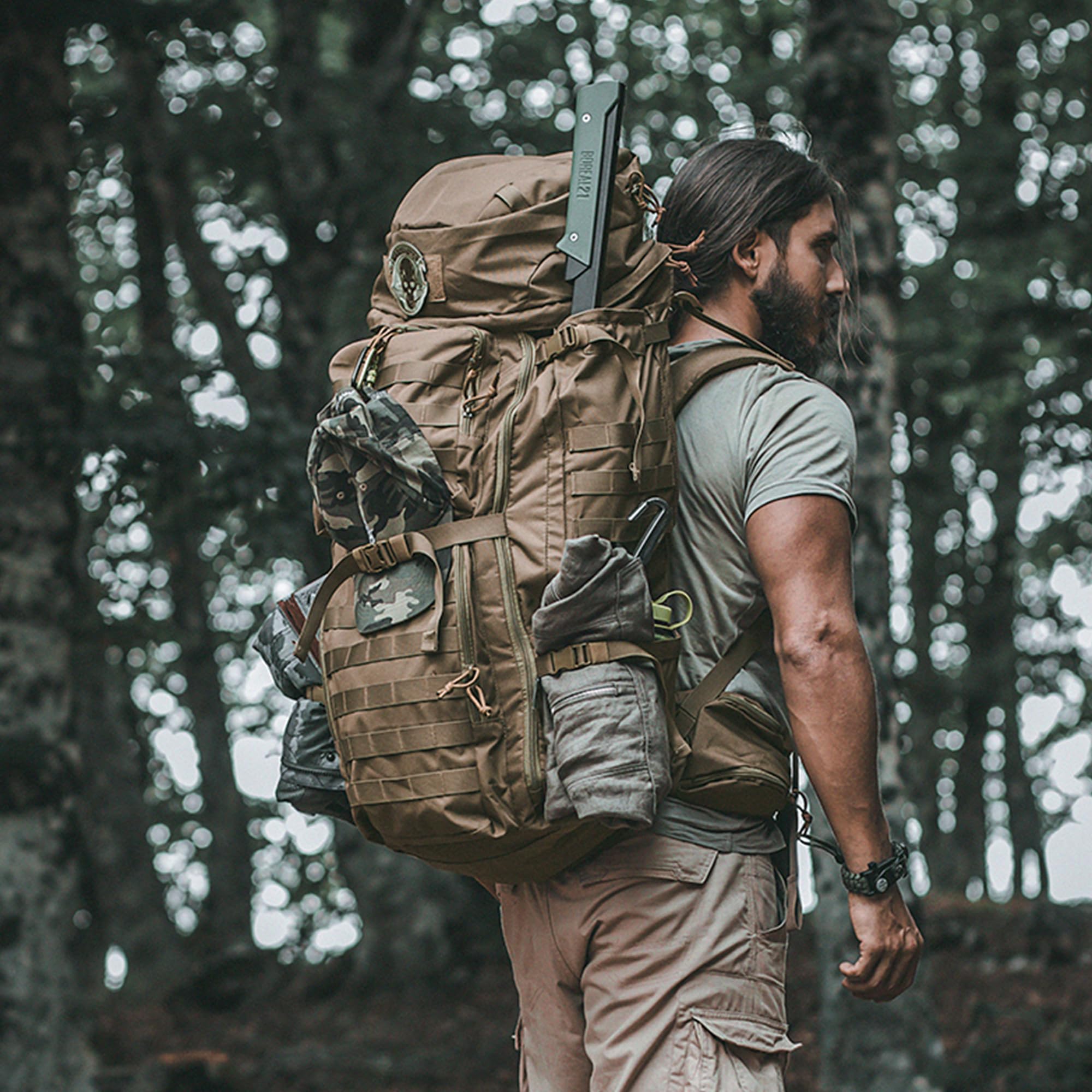 Mardingtop 75L Mochila Táctica Mochila Trekking Montaña con Cubierta de Lluvia, MOLLE Sistema de Senderismo Mochila de Gran Capacidad Mochila al aire libre para Trekking, Senderismo y Camping