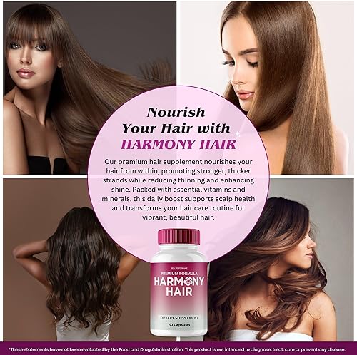Miniatura 6 de Harmony - Cápsulas de crecimiento del cabello, pastillas de suplemento Harmony para la salud del cabello, extra fuerza, las cápsulas HarmonyHair