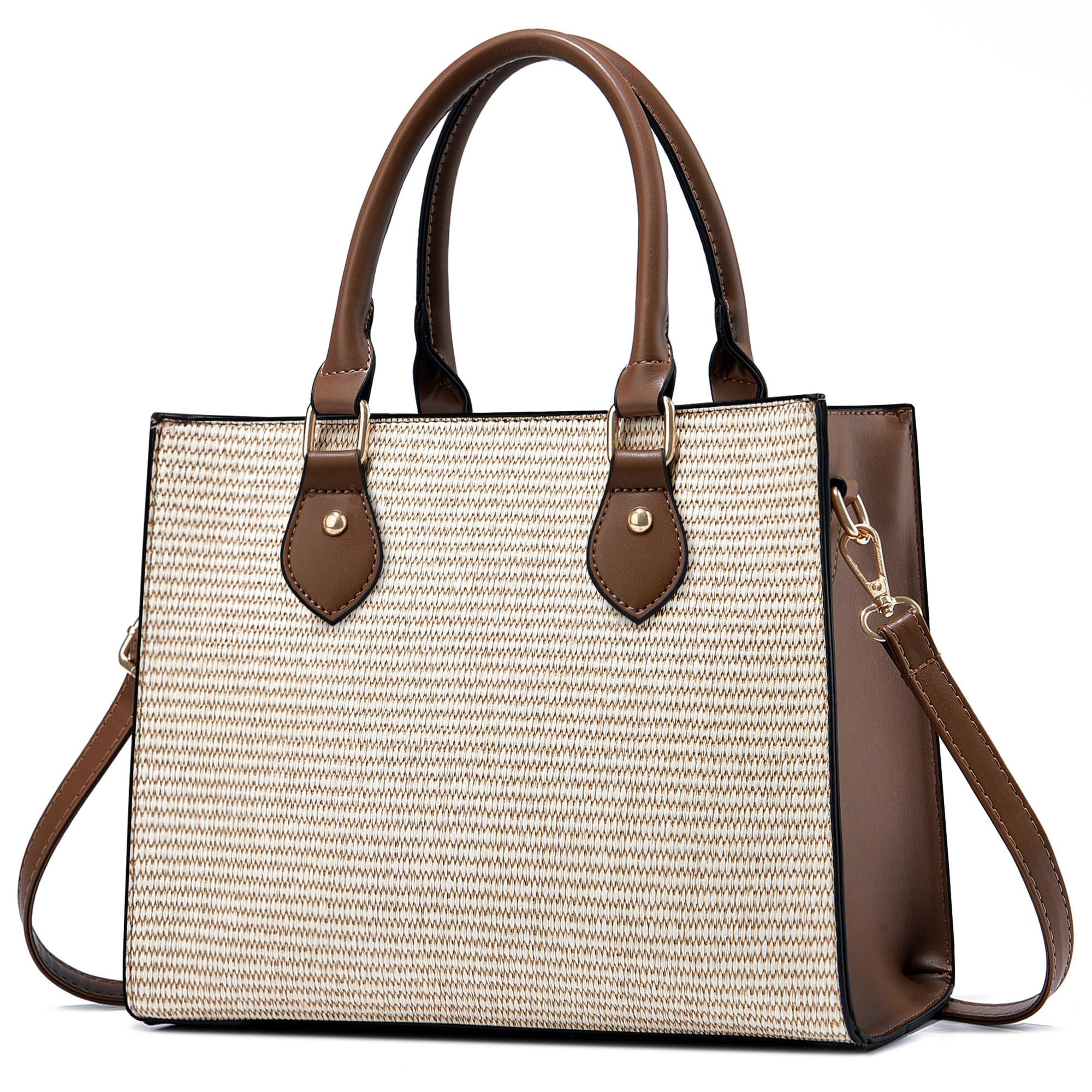 CHICAROUSAL Crossbody Purses and Handbags for Women PU Leather Tote Top Handle Satchel Shoulder Bags (CB Brown)