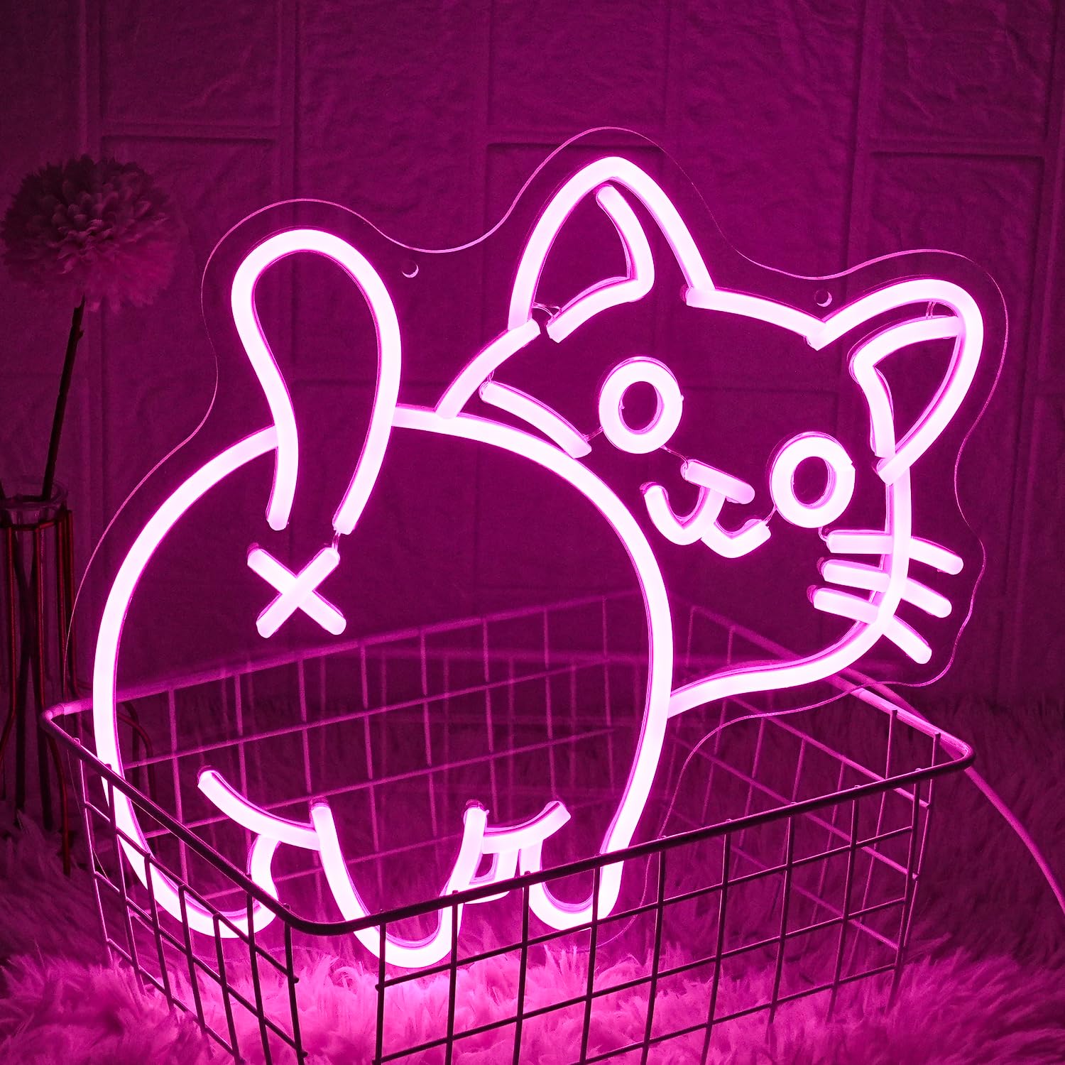 Amazon.co.jp: LMSIGNLY 猫 ネオンサイン 動物 ネオンライト ピンク 