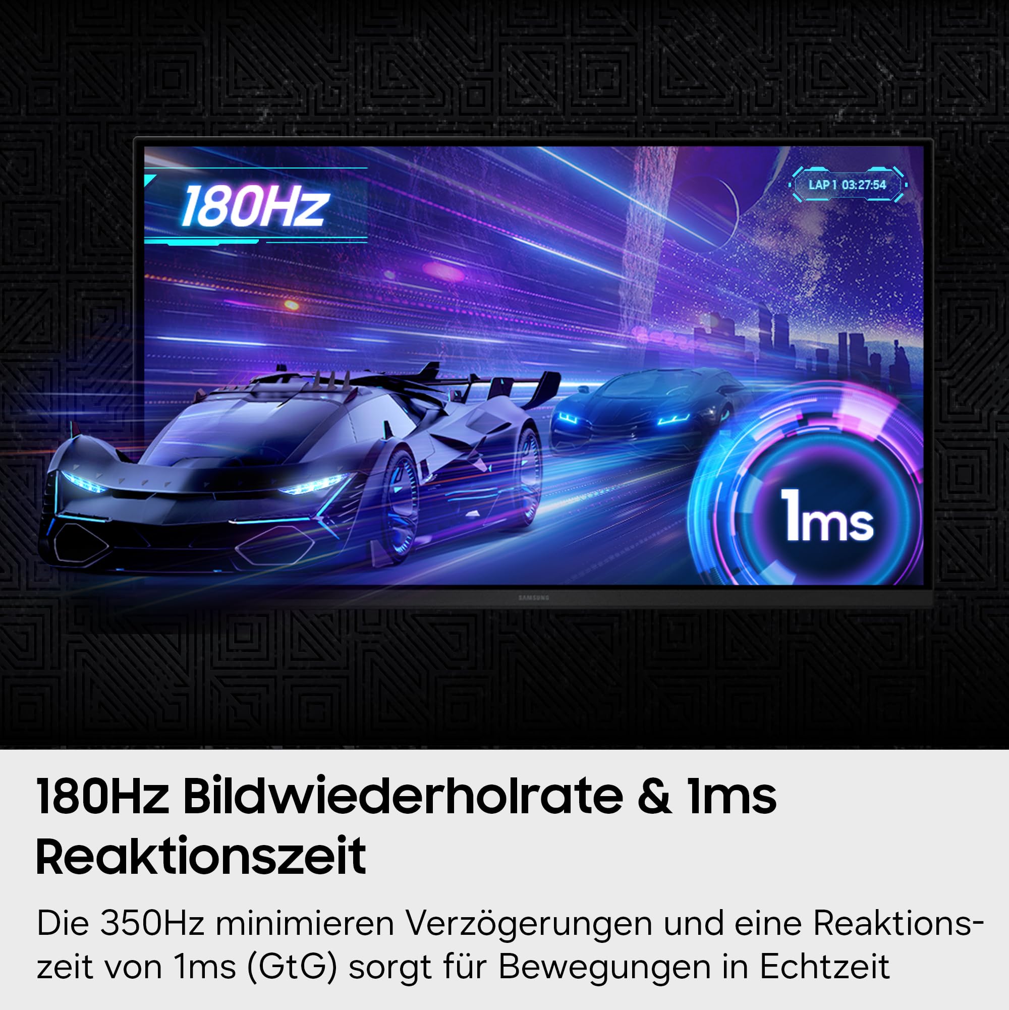 Samsung 27 Zoll Odyssey G50F Gaming Monitor, IPS-Panel, QHD 2560x1440, 180 Hz, 1 ms, AMD FreeSync Premium, NVIDIA G-Sync, HDR10