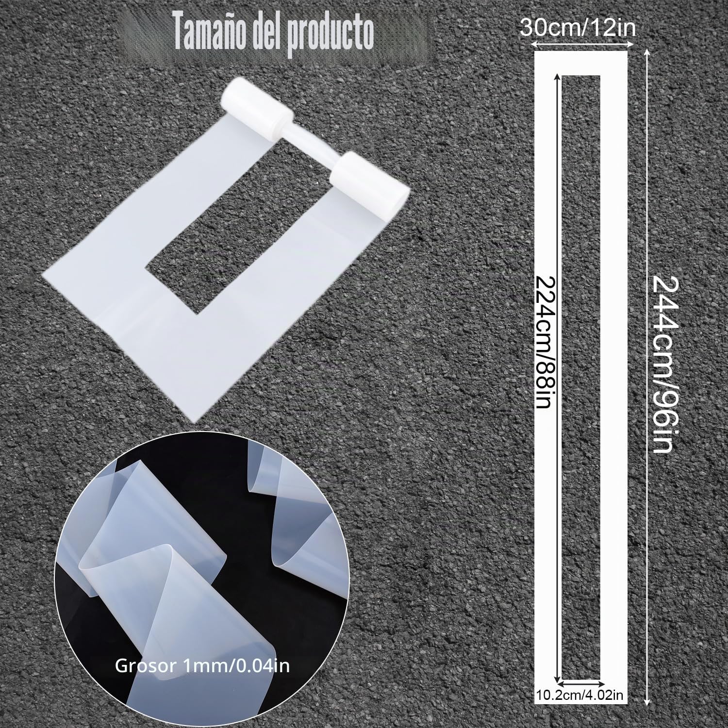 Plantilla Estacionamiento, Plantilla Alambre Reutilizable Plegable Silicona Plantilla Línea Estacionamiento para Pintura de Hormigón Asfáltico Estacionamiento y Líneas de Pavimento