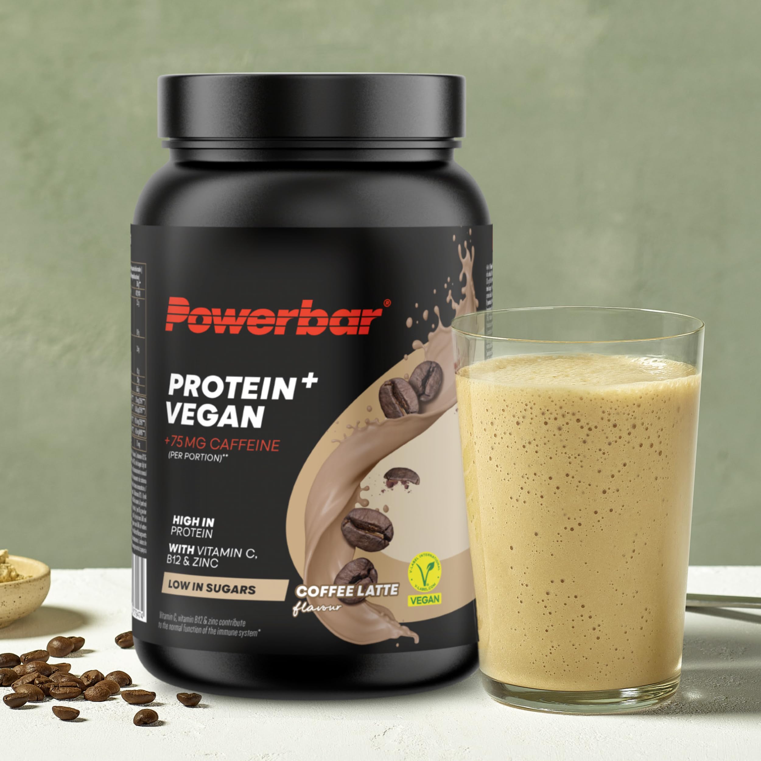 Powerbar - Protein Plus Vegan - Immune Support - Coffee Latte - 570g - Proteína en polvo - Bajo en azúcar