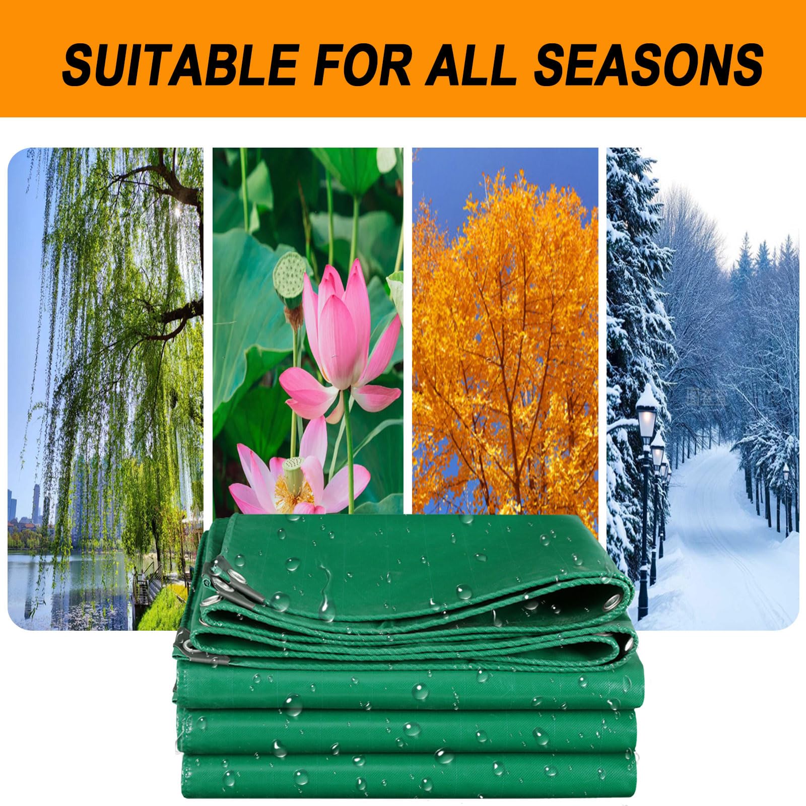 Bâche de Remorque 120 x 200 cm Imperméable, Anti-UV, avec Œillets Bâche Étanche pour Bois, Jardin, Toiture, Piscine, Vert