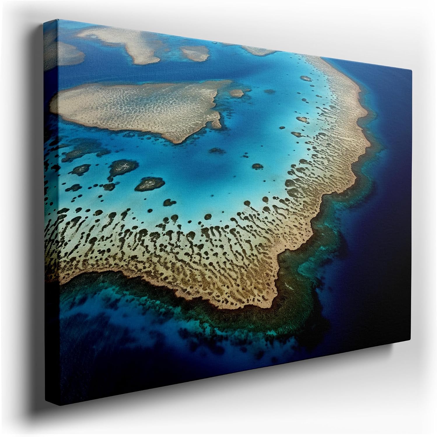 Canvas for Living room. Heart in the Sea � Discover the Romance of a Coral Reef Oasis, 27 x 18 inch Canvas Wall Art - Ready to Hang