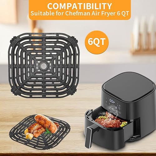 Miniatura 3 de Sartén para freidora de aire CHEFMAN Paris Hilton de 6 cuartos de galón 8 en 1, 9.0 x 8.2 pulgadas, bandeja de repuesto antiadherente de grado