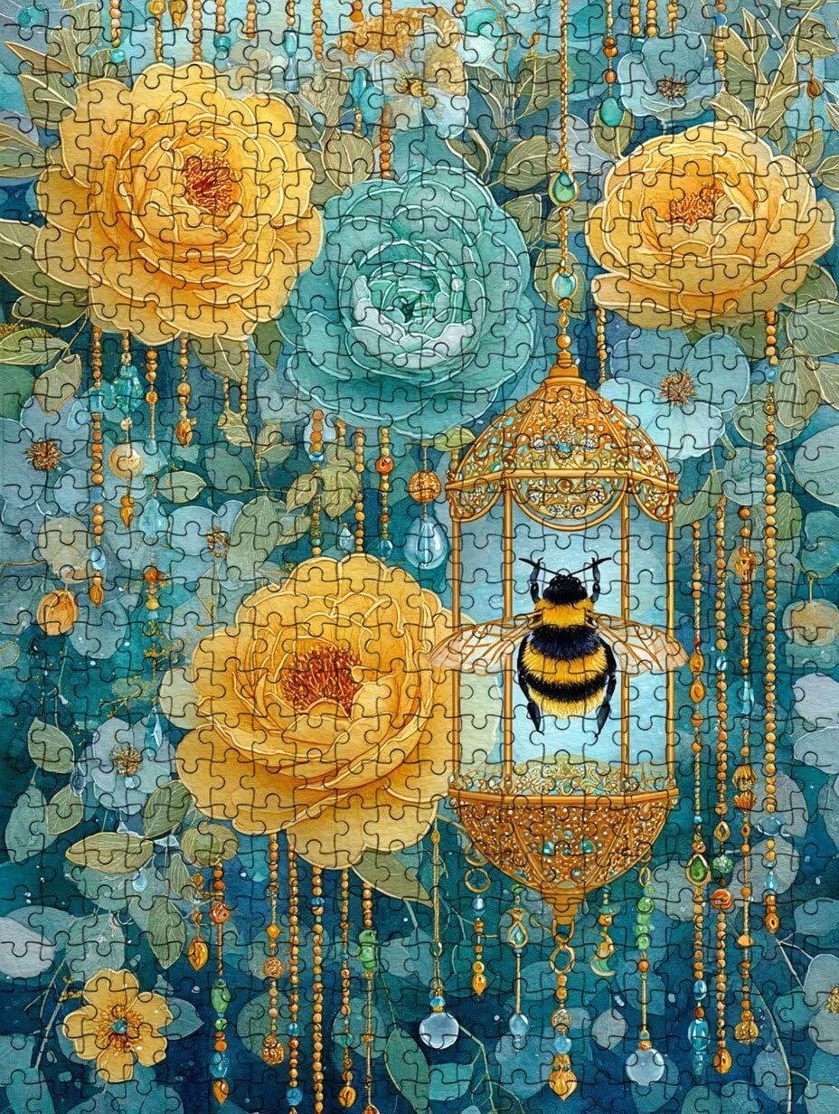 Blumen Bienen Puzzle 5000 Teile Erwachsene, Jigsaw Puzzle 5000 Teile, Komplex Herausfordernd Puzzles, Familie Aktivität Spiele, Impossible Klassische Puzzles, für Wanddekoration und Geschenke FNKL2480