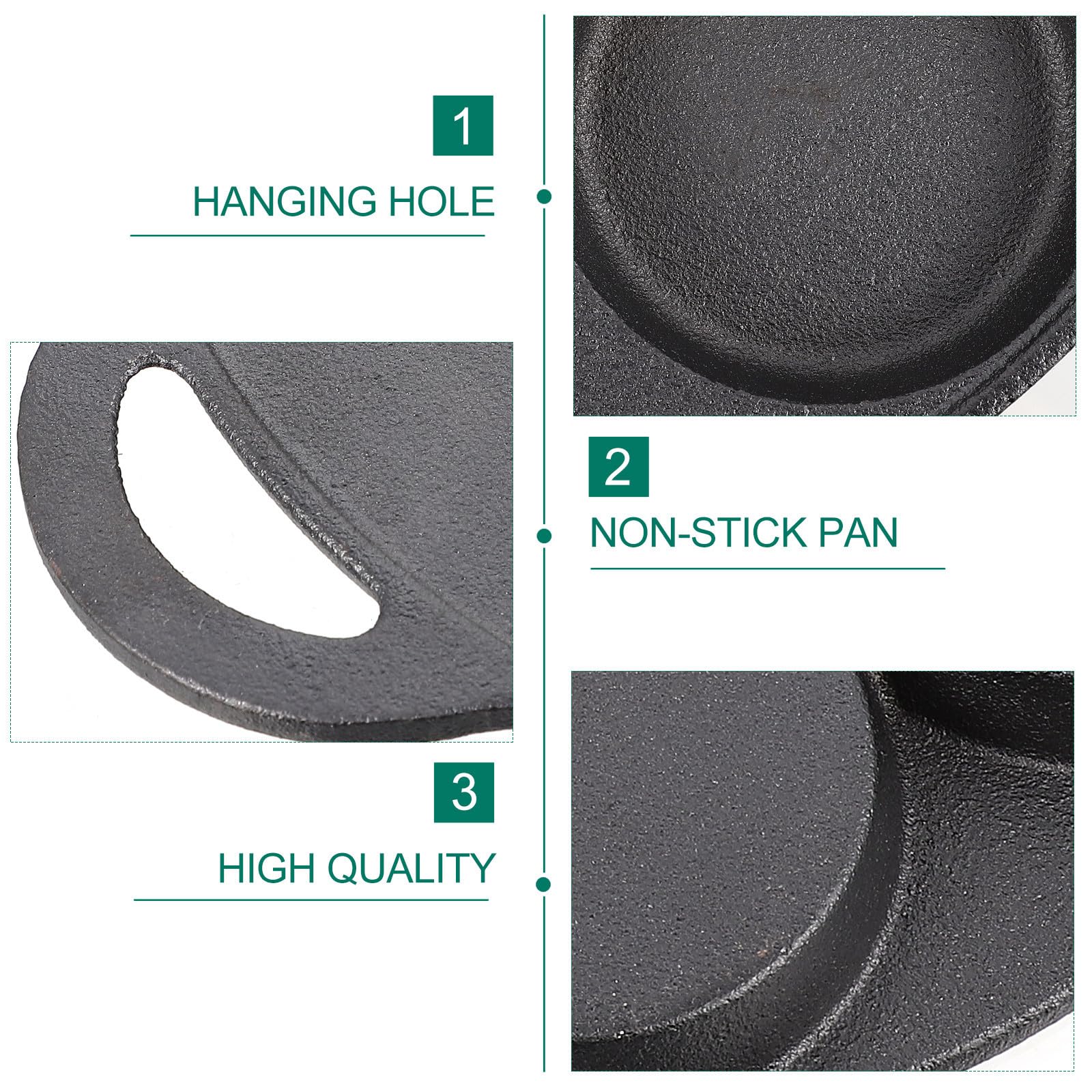 MAGICLULU Padella per Uova Antiaderente in Ferro Design Ergonomico e Sette Fori, per Cucinare Pancake e Omelette in Cucina a Induzione