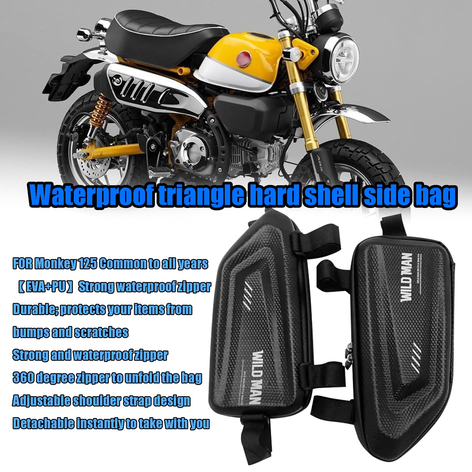 Amazon | FOR モンキー 125 Monkey 125 用 バイク改造サイドバッグ 