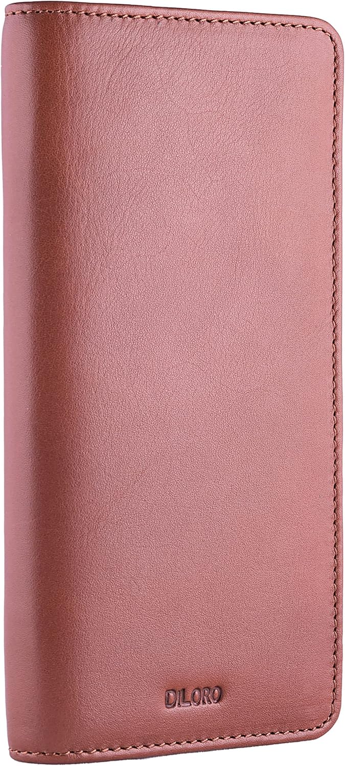 DiLoro Leather Zippered Triple or Quad Pen Case Pencil Pouch Holder for Three or Four Fountain Ballpoint Rollerball Pens or Glasses (Nappa Bugatti) - Image 2