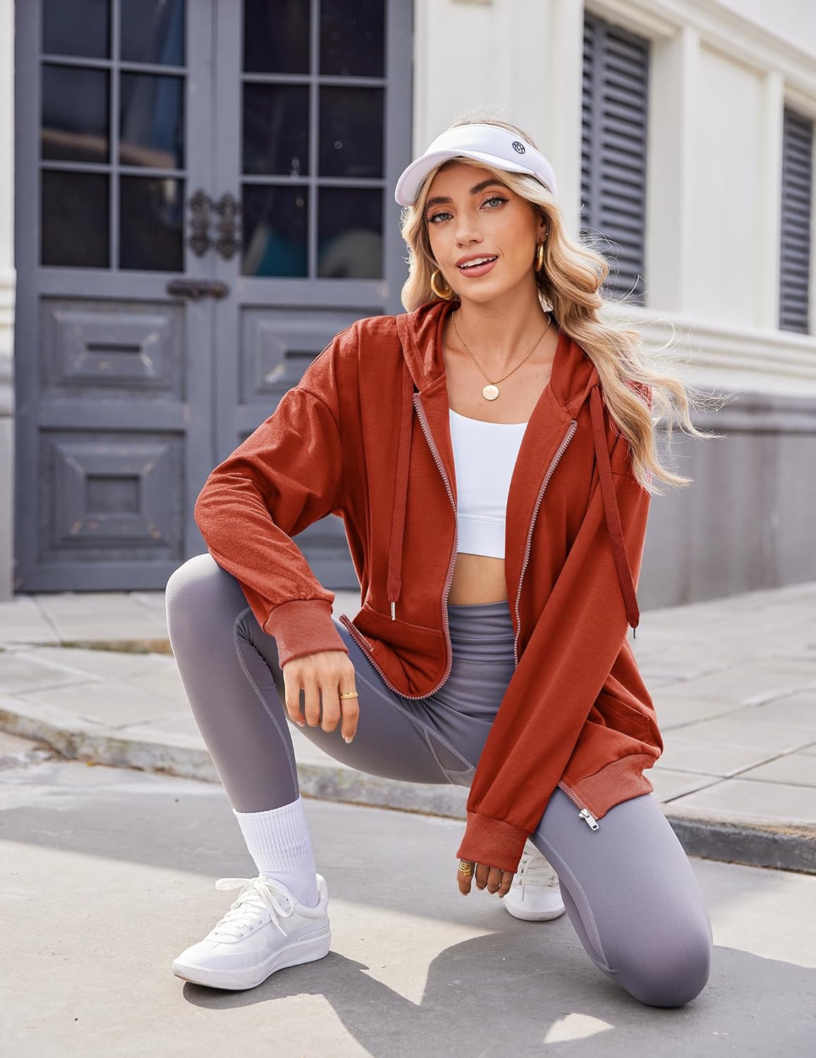 Zeagoo Women's Lightweight Hoodies Full Zip Up Oversized Sweatshirts with Pockets Long Sleeve Thin Casual Hooded Jackets - Image 5