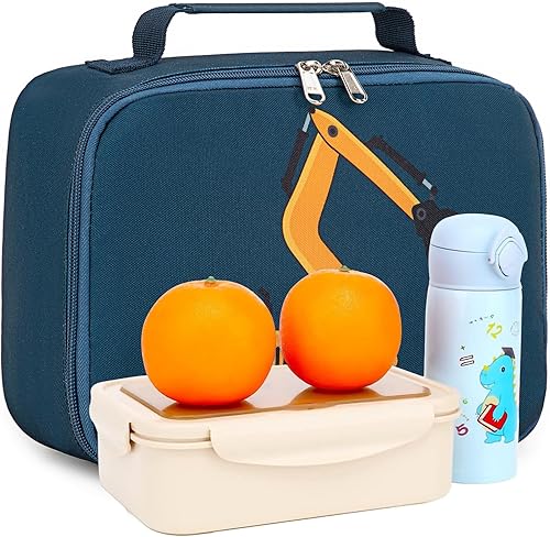 Miniatura 5 de LOIDOU Lonchera térmica para niños, bolsa térmica para comida y camión, reutilizable, para viajes escolares
