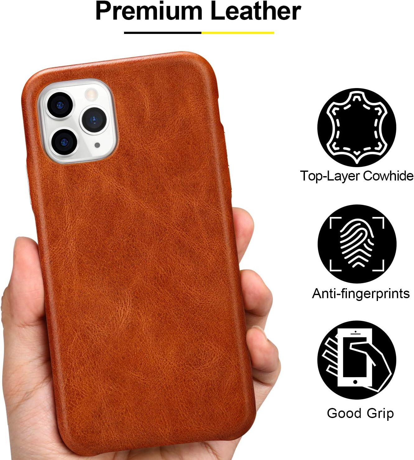Exсluѕіvе Dіѕсоunt 🔥 TOOVREN iPhone 11 Pro Max Case,iPhone 11 Pro Max Case Leather Genuine Ultra Slim Shockproof Anti-Scratched Hard Shell Back Cover Leather Case for iPhone 11 Pro Max 6.5 Inch 2019 Brown