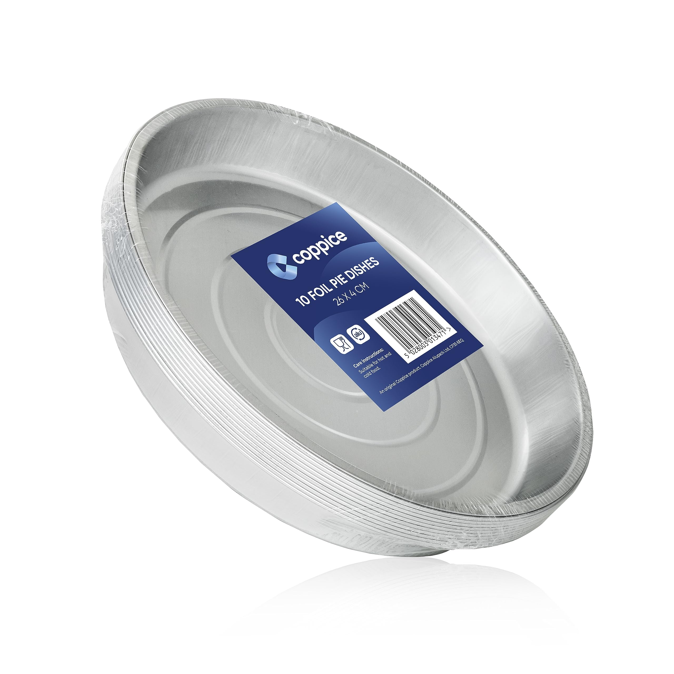 Coppice Strong Round Aluminium Foil Pie Dish for Baking, Serving & Food Storage | 26cm x 4cm | Freezer, Microwave & Oven Safe (10)