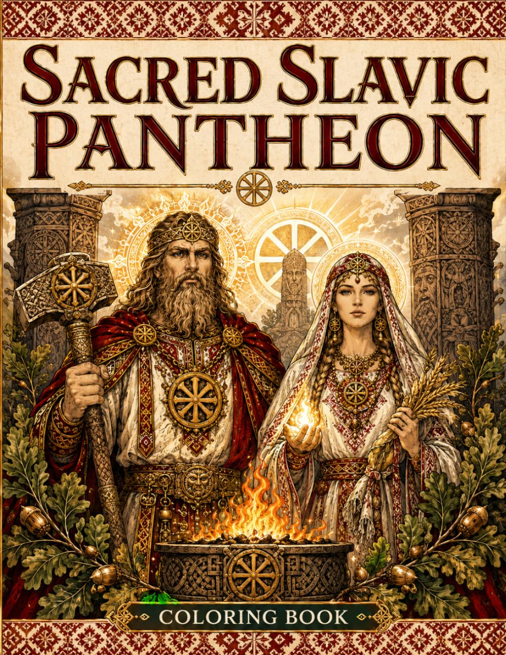 Sacred Slavic Pantheon: An Illustrated Coloring Book for Adults and Teens: 35 Slavic Gods and Goddesses with Mythology Notes from Ukraine, Poland, and the Slavic World