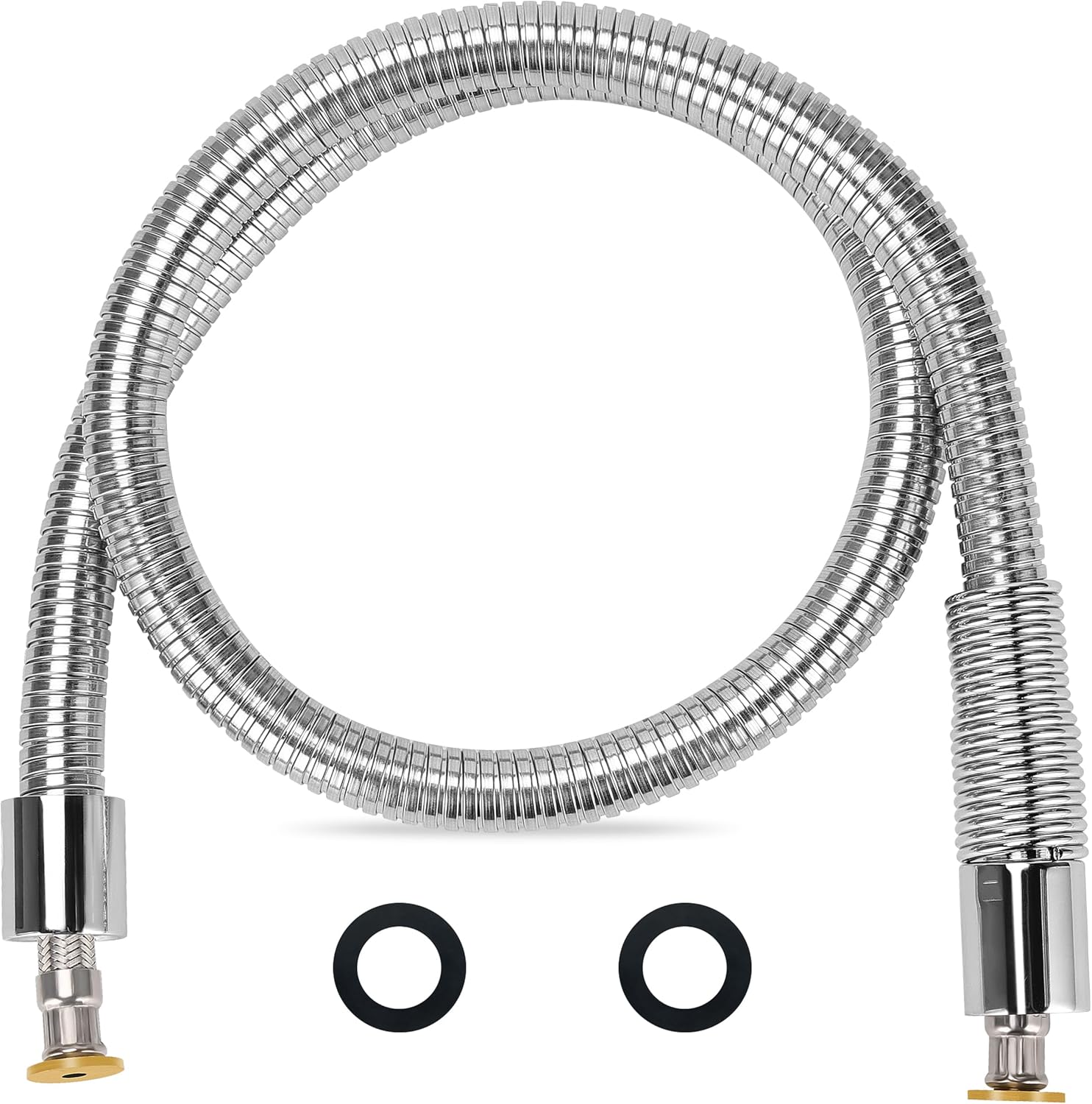 44'' Commercial Faucet Sprayer Hose Pre Rinse Hose Replacement Kit for Most Commercial Kitchen Sink Faucets Stainless Steel Flexible Hose Dishwasher Spray Hose Parts Brass Structure