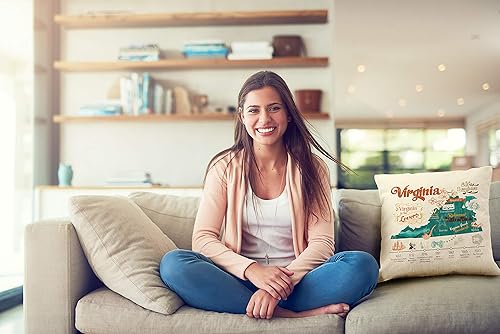 Miniatura 3 de Funda de almohada Virginia de 18 x 18 pulgadas, funda de almohada de lino y algodón, almohada decorativa