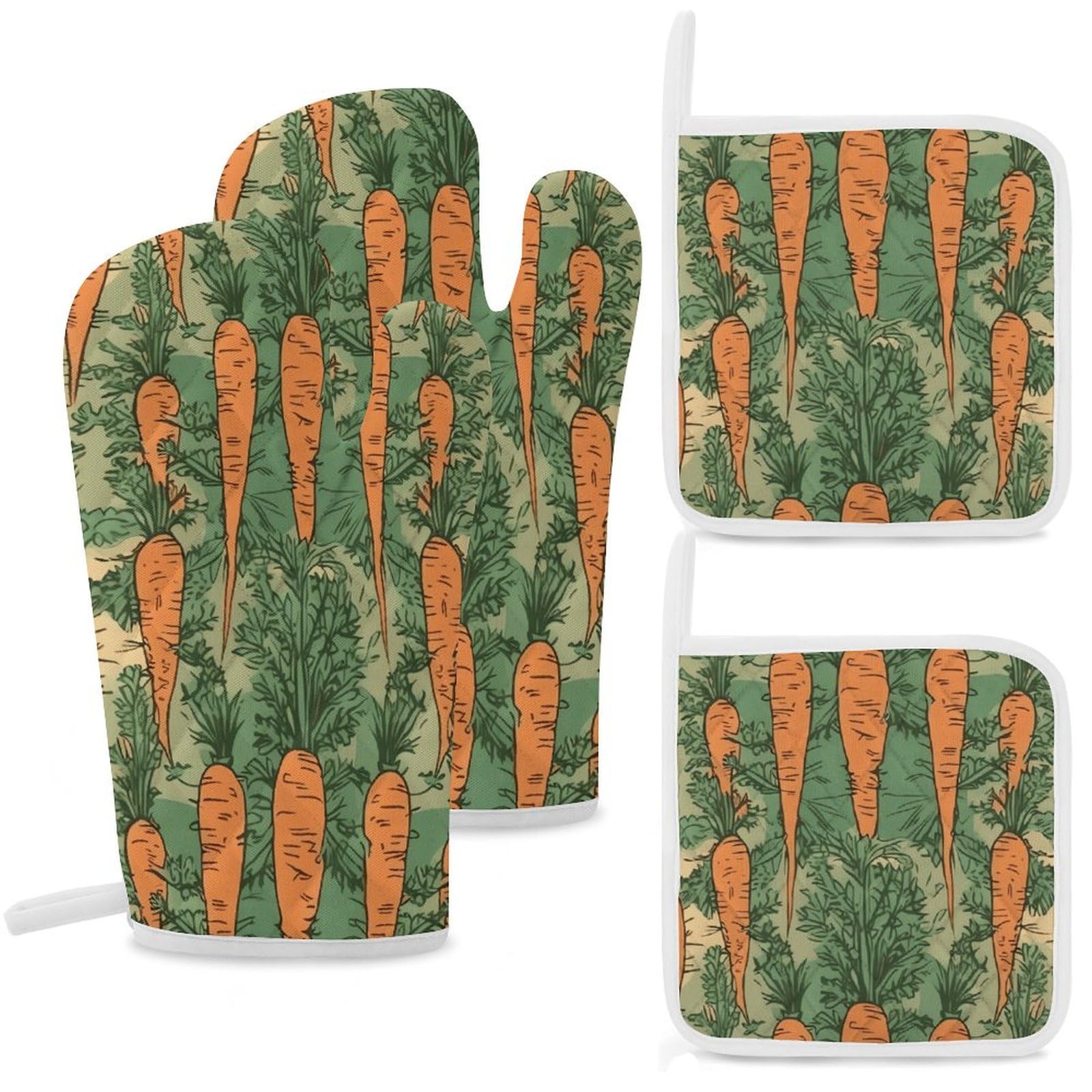 Évitez les brûlures au four avec ce lot de 4 gants de cuisine antidérapants et maniques