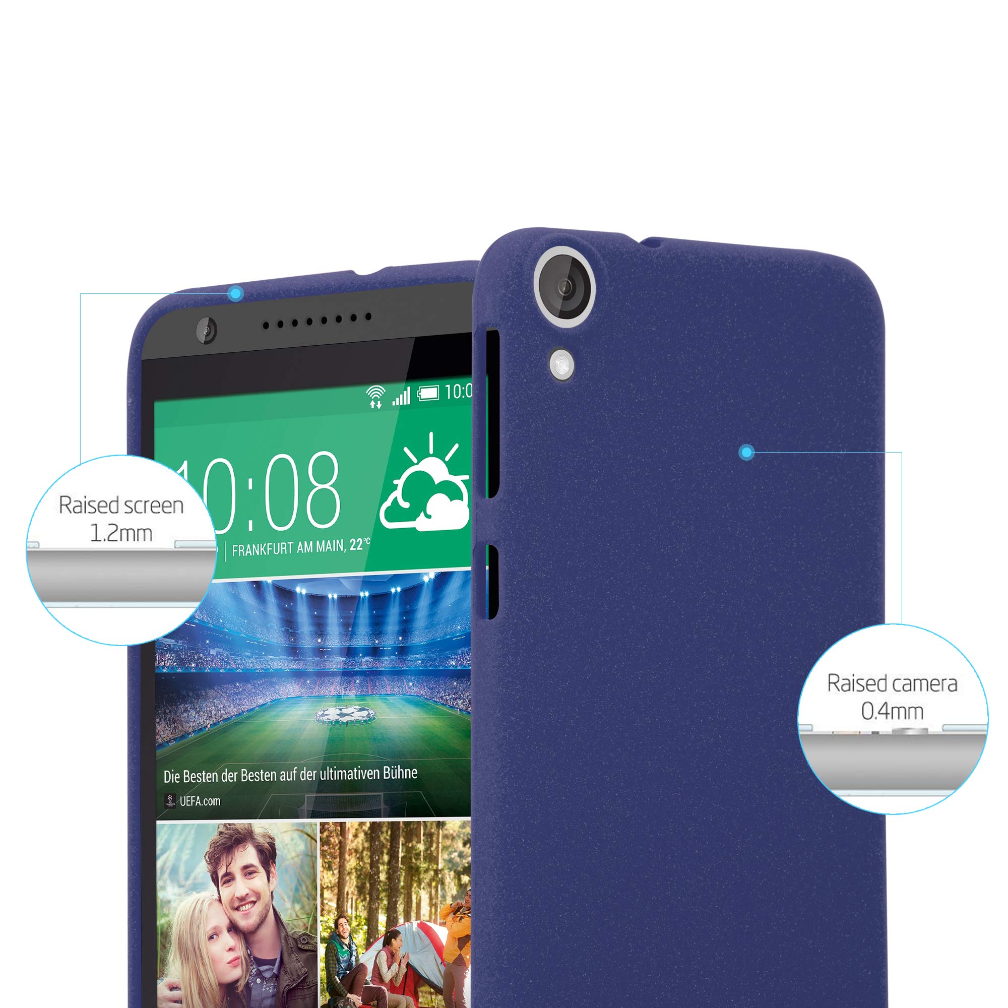 Cadorabo Cover Sottile In Silicone TPU Per HTC Desire 820 - Colore Blu Marino, Antiurto E Morbida