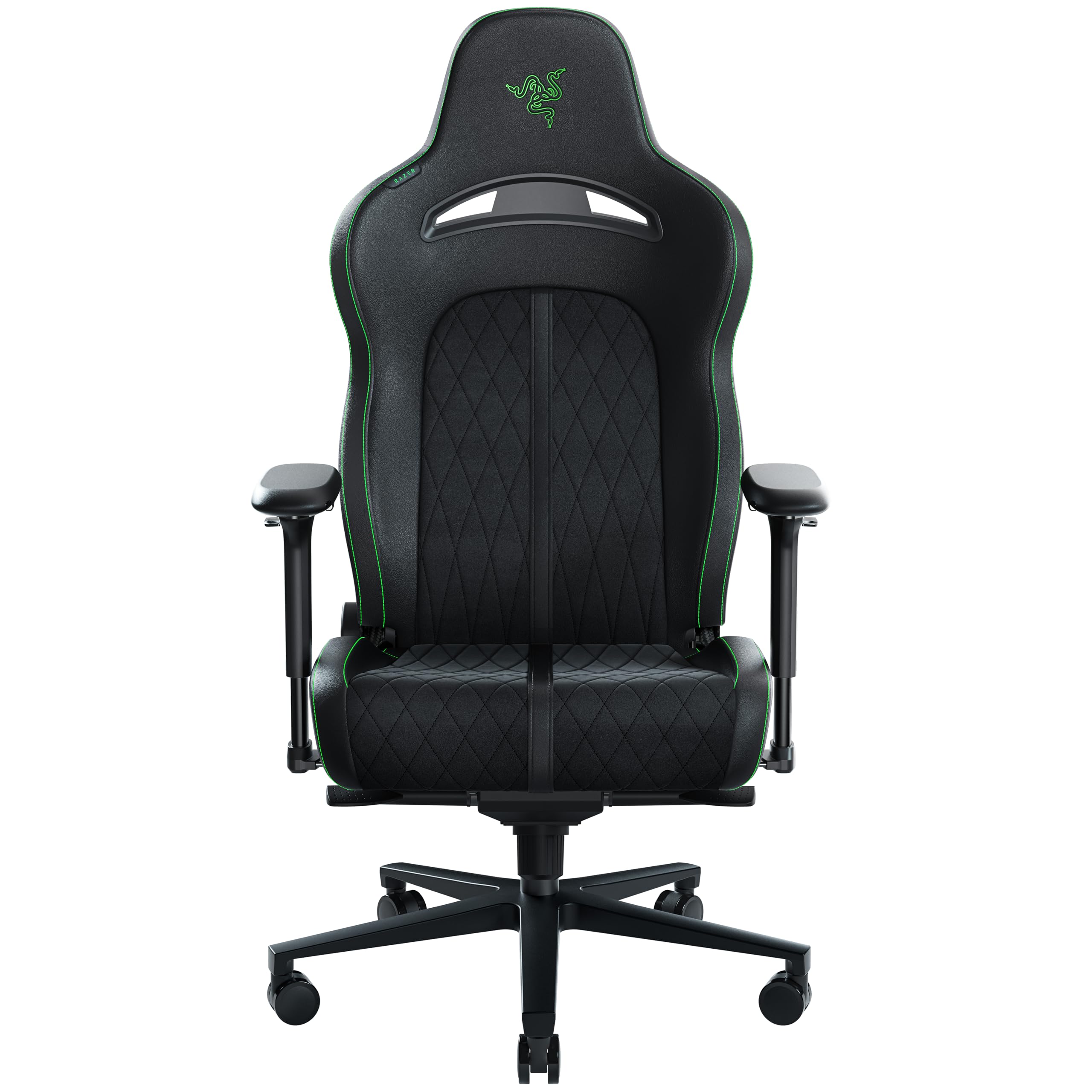 Razer Enki X Pro - Gaming Chair with Integrated Lumbar Support (Desk/Office Chair, Multi-Layer Synthetic Leather, Foam Padding, Head Cushion, Height Adjustable) Black/Green