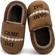 INMINPIN Kids Toddler Ball Sports Slippers Girls Boys Cozy Warm House Shoes Memory Foam Non-Slip Indoor Outdoor Slippers for Sports Fan Toddler/Little Kid/Big Kid