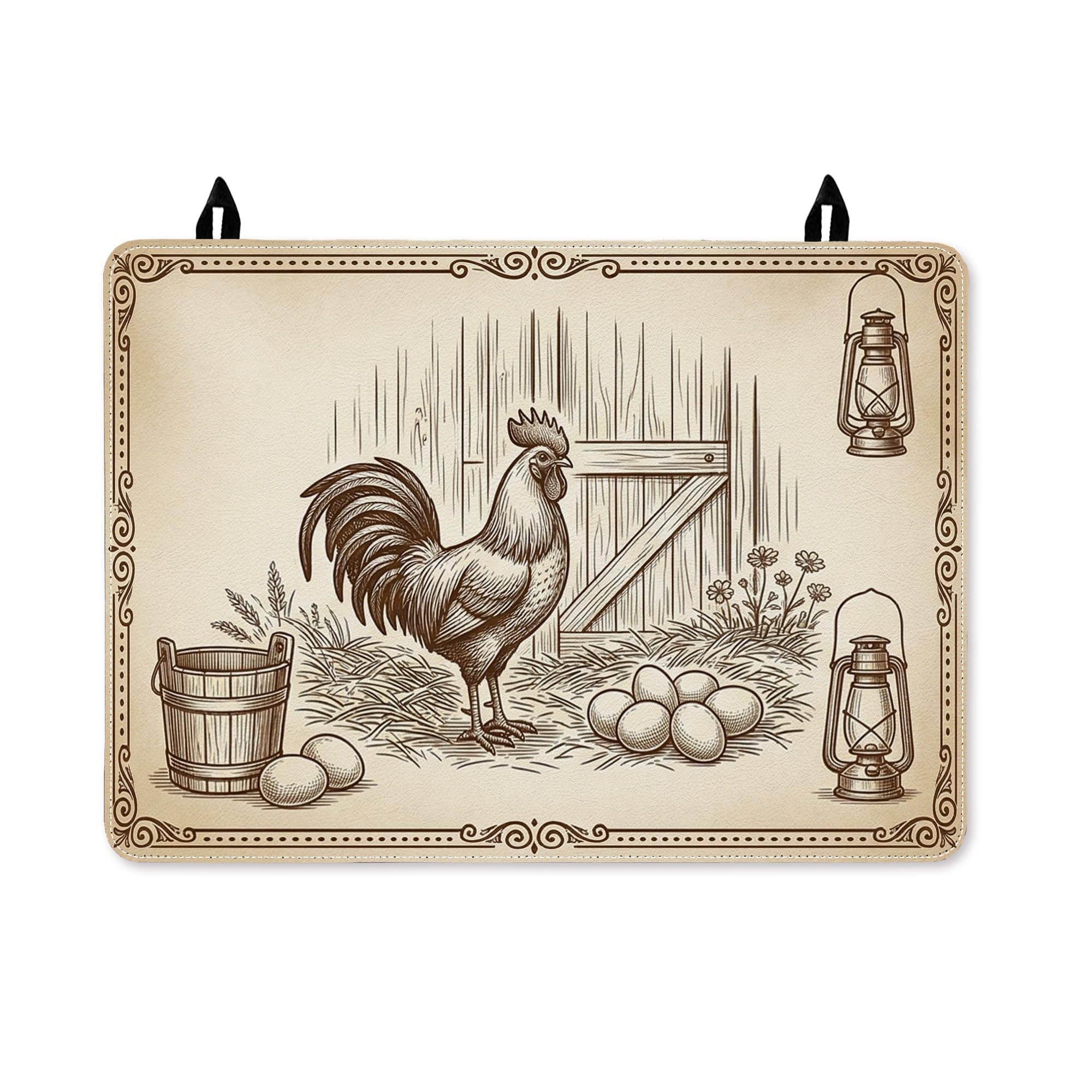 Housse pour cuisinière électrique motif coq de ferme imperméable 71x50 cm