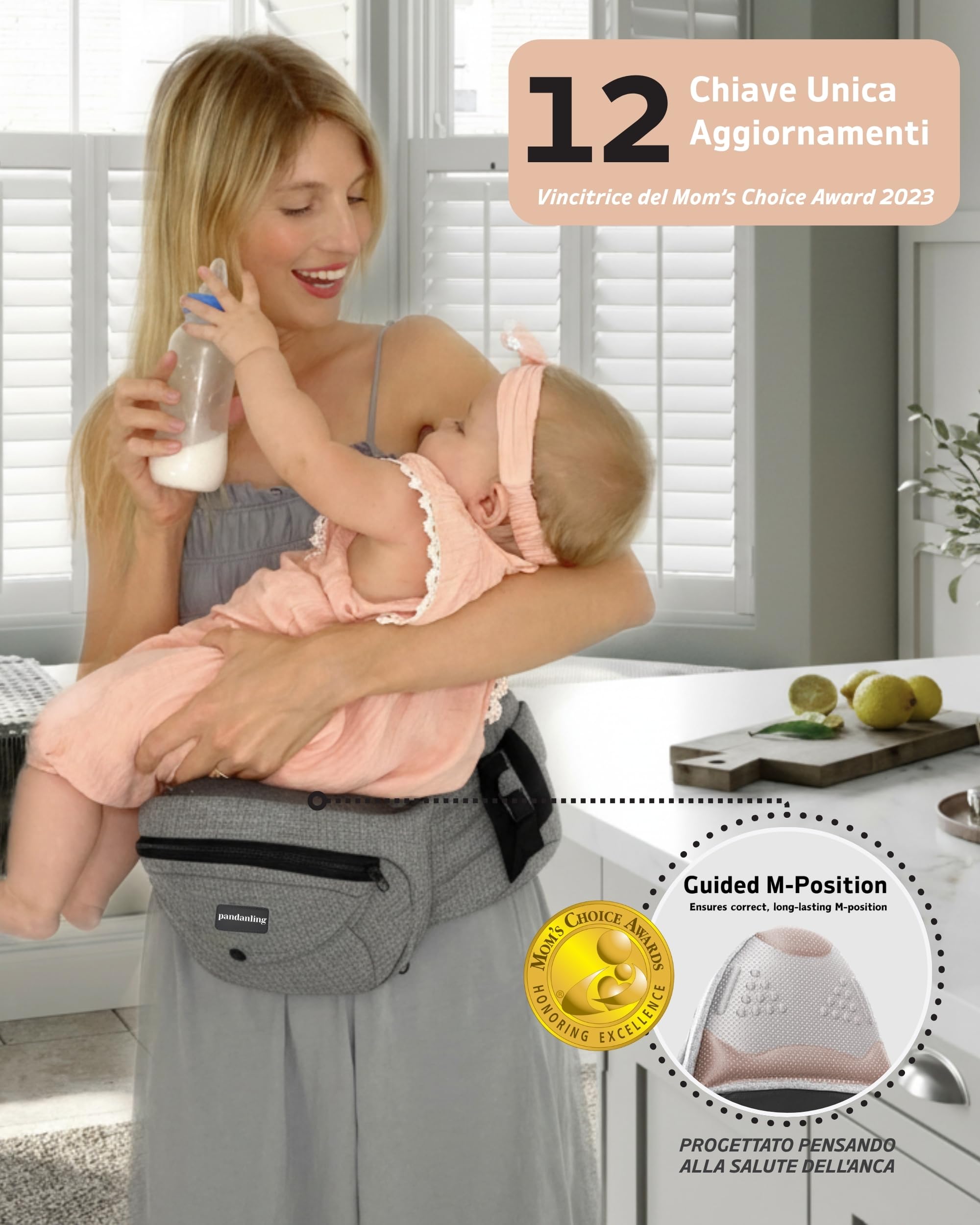 Marsupio Neonato 0-36 Mesi con Estensibile - Vincitore Premio Mom's Choice, Certificato Sicurezza Marsupio per Bambini, Ergonomico per Neonati 3-20 kg (Grigio)