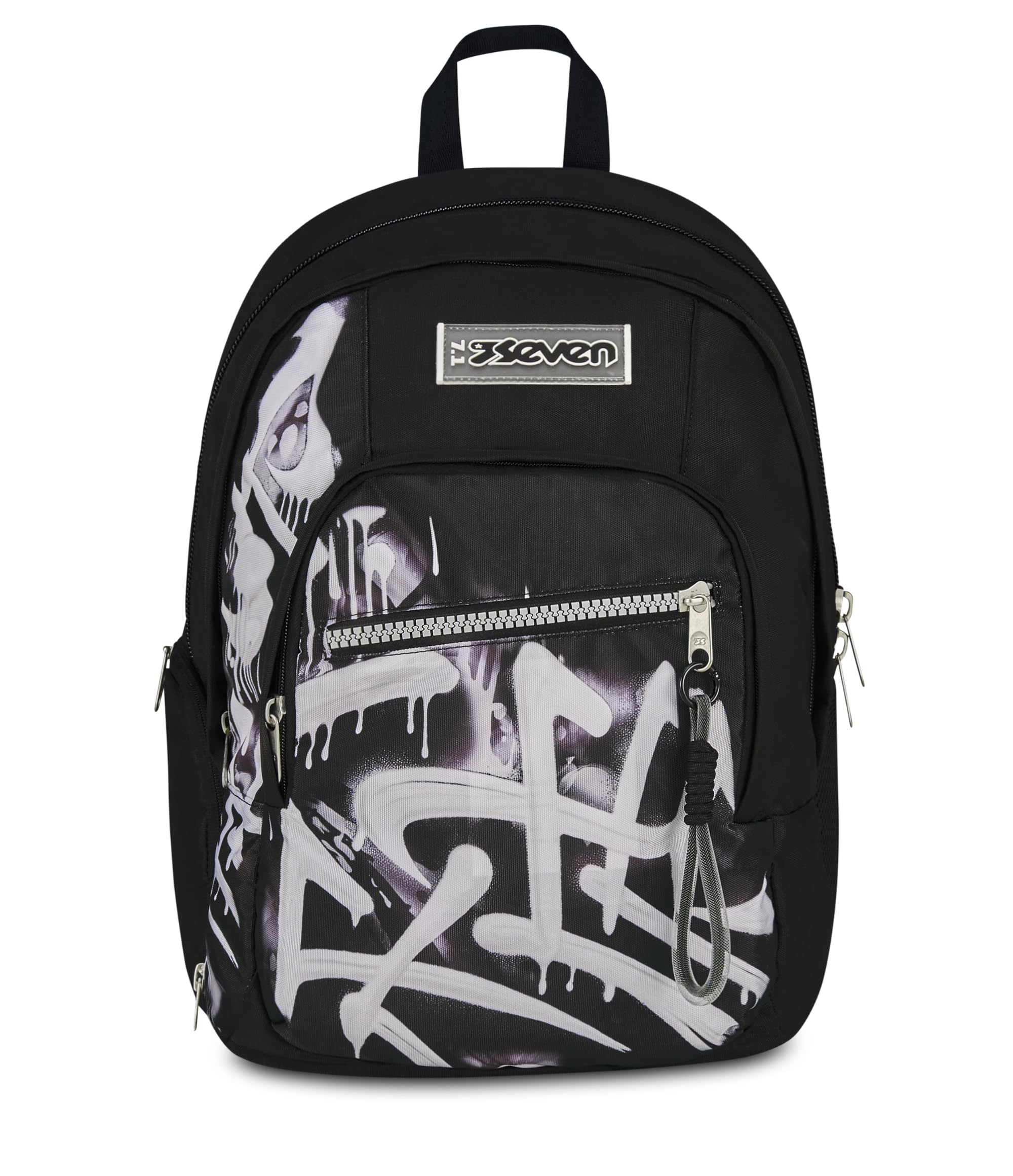 Seven Zaino Scuola Dual Detach PLUMPY LINE BOY, Nero, 32 L, Doppio Scomparto, Multifunzione, Zaino Staccabile, Tasca con organizer, Scomparto porta pc, Scuola media e superiore, Bambino, Ragazzo