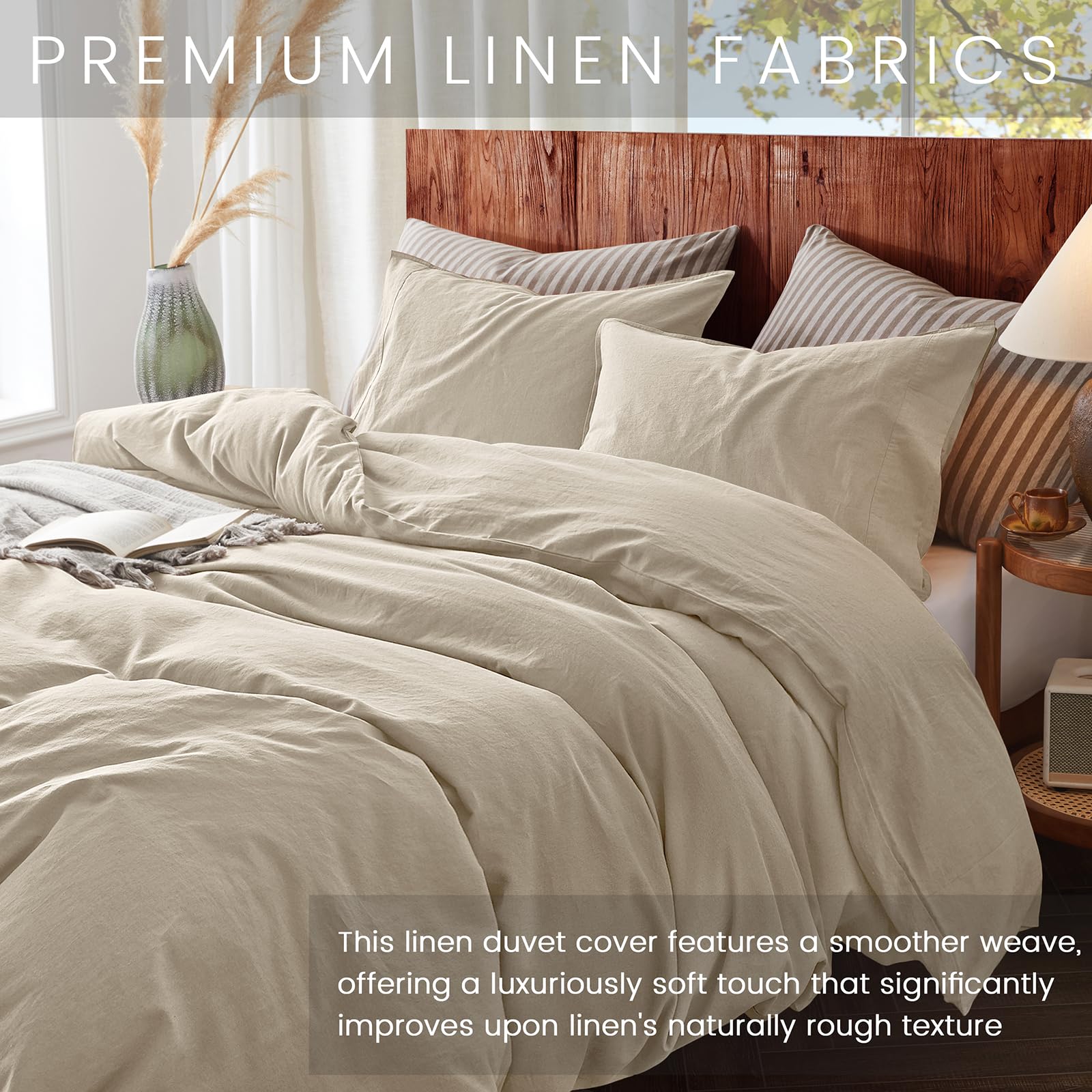 3-Piece Brown French Linen Duvet Cover Set King Size – Soft, Breathable & Durable Bedding From Normandy
