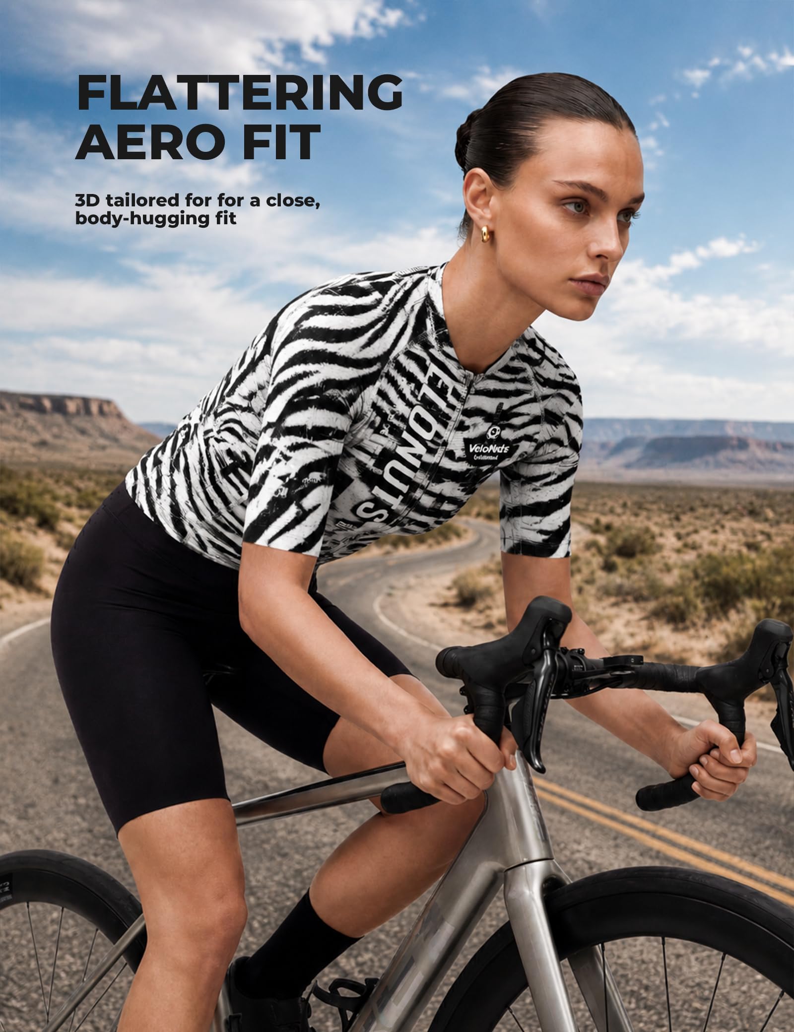 Fahrradtrikot Damen Kurzarm Ultra Kurz mit Mesh Seiten | Radtrikot Shirt, Atmungsaktiv Schnelltrocknend, 3 Rückentaschen, Ergonomische Passform, für Rennrad MTB, Sommer, S, Schwarz