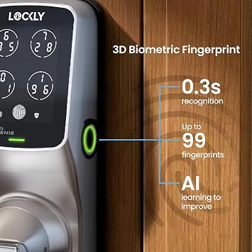Lockly Secure Pro Wi-Fi Smart Lock with Handle and Lockly Touchscreen Cover