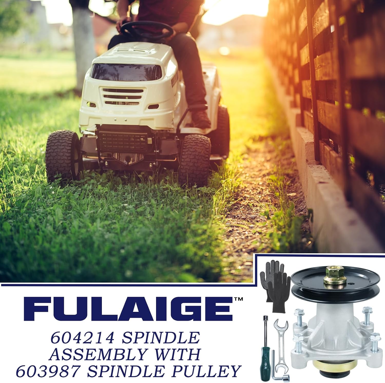 604214 Spindle Assembly with 603987 Spindle Pulley Replaces Hustler 604214 Spindle Assembly for Hustler Dash 42 inch Hustler Raptor Deck Spindle, Hustler Raptor 42, Hustler Dash XD 42" Decks