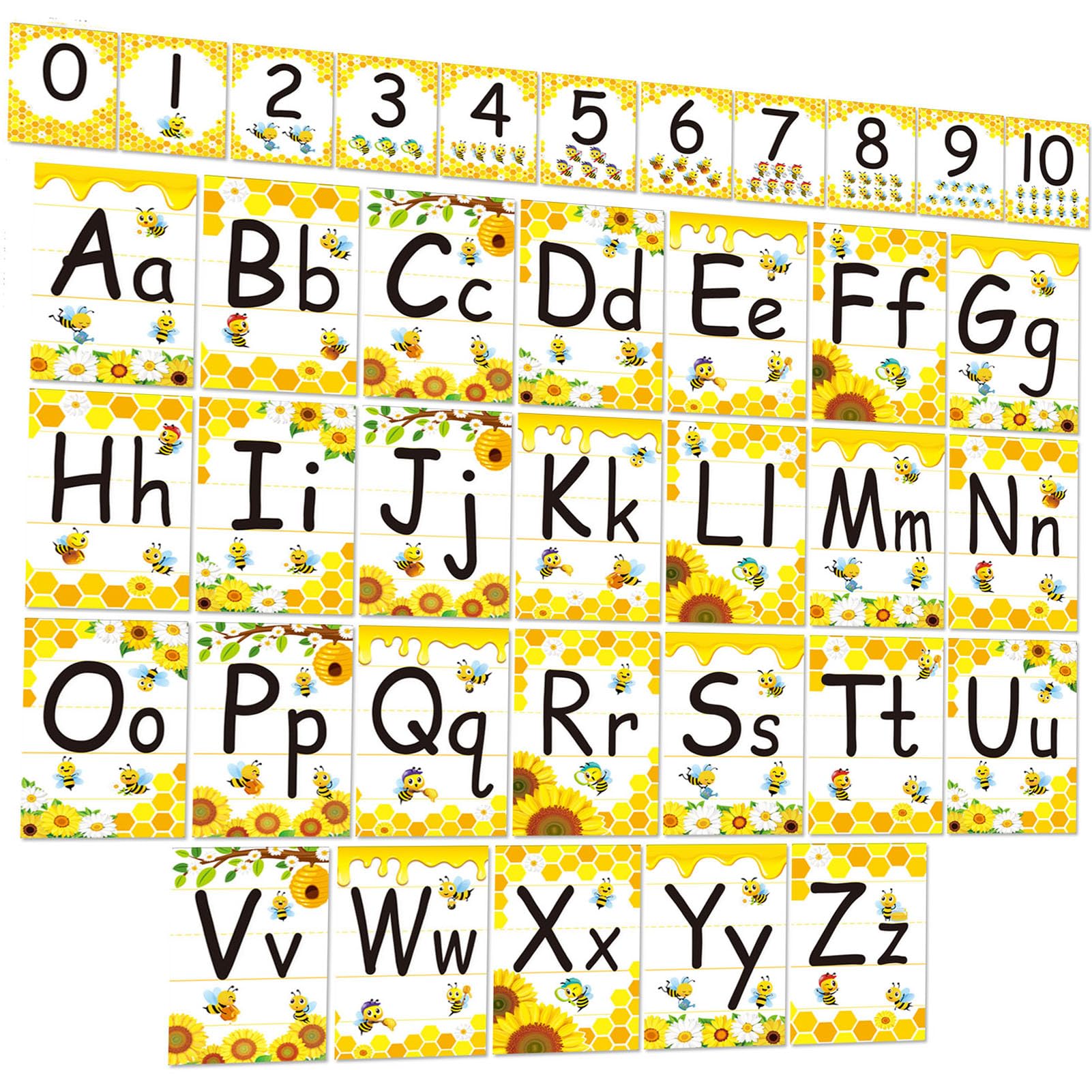 Snapklik.com : Alphabet Letters For Wall - Bee Themed ABC Poster ...