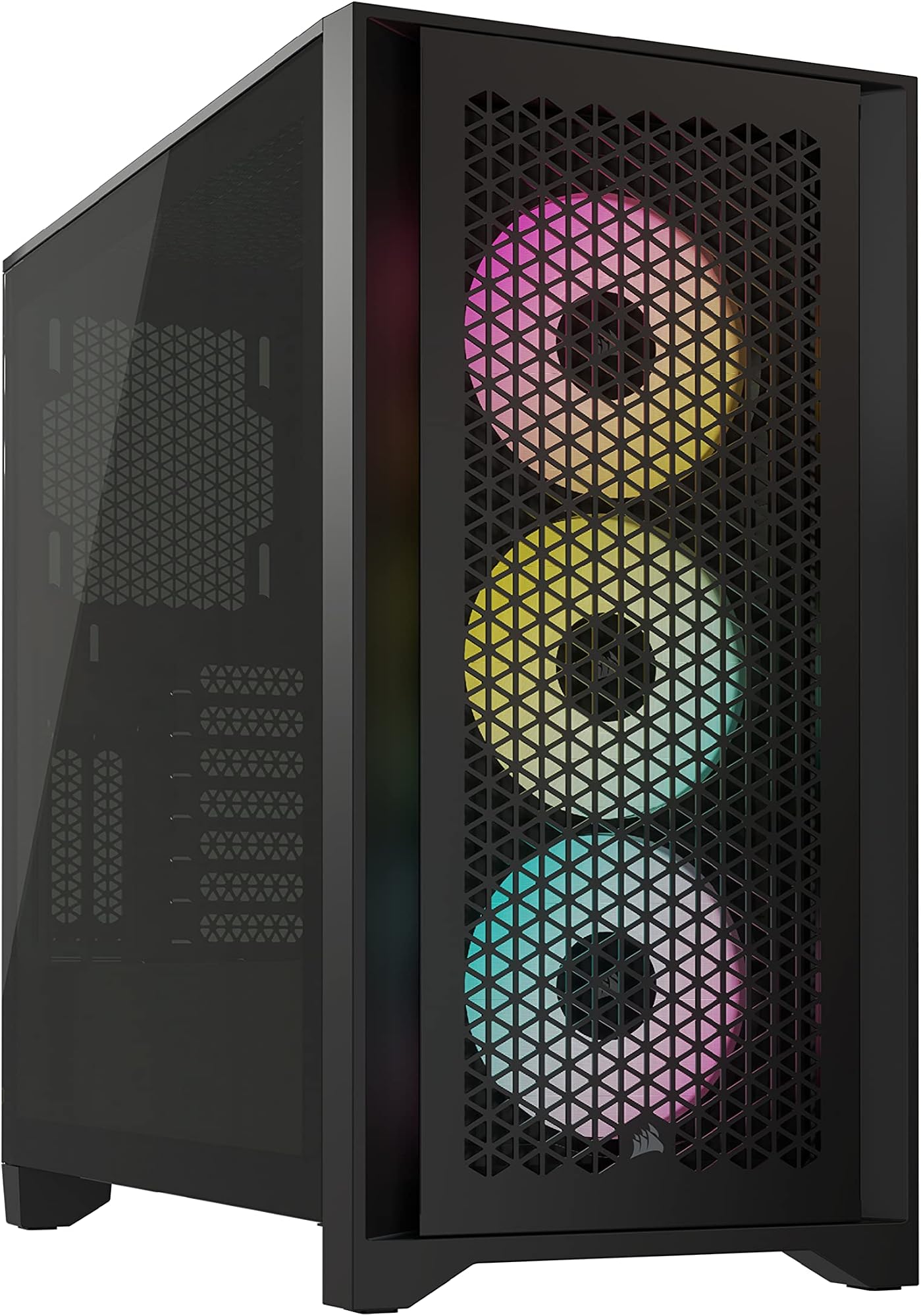 Corsair iCUE 4000D RGB AIRFLOW Mid-Tower Case - 3x AF120 RGB ELITE Fans - iCUE Lighting Node PRO Controller - High-Airflow Design - CORSAIR RapidRoute Cable Management System - Black: image 1 of 8