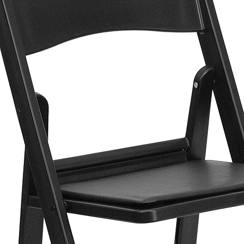 Miniatura 17 de Flash Furniture Hercules™ Series Silla plegable, de resina negra, paquete de 2, capacidad de peso de 1,000 lbs, ligera y cómoda para eventos Negro