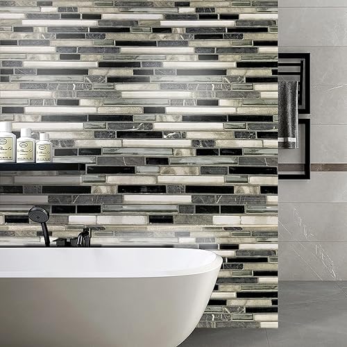 Miniatura 4 de Eimtopy Papel tapiz moderno despegar y pegar de 394 pulgadas x 177 pulgadas Papel tapiz para baño impermeable autoadhesivo removible Papel de