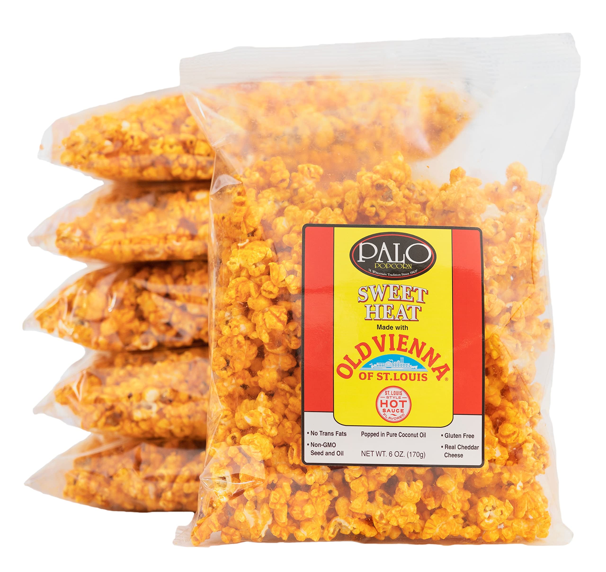 Palo Popcorn Old Vienna Sweet Heat Popcorn, 6-ounce bags (Pack of 6)
