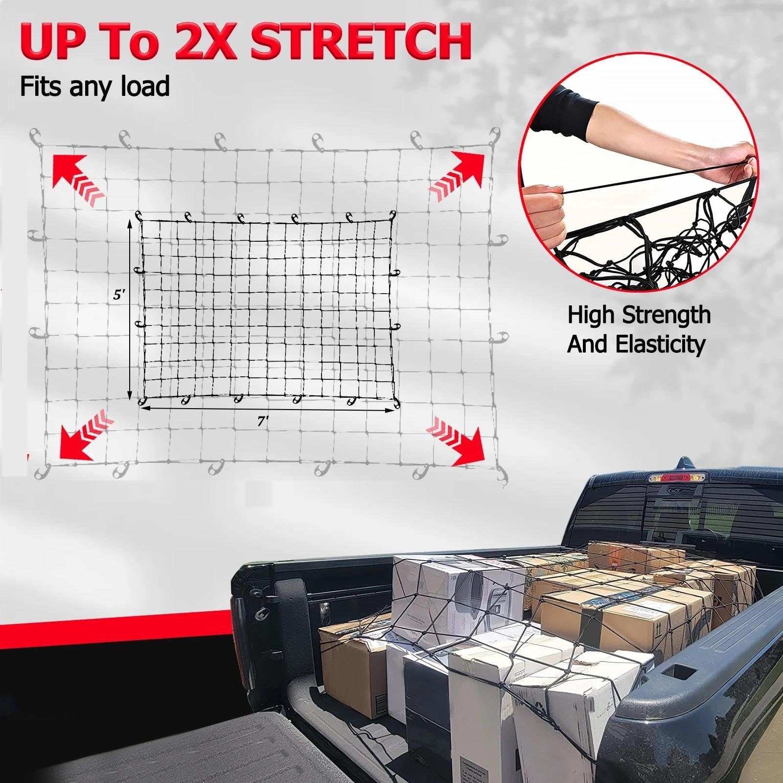 Reti per auto Rete Di Carico In Lattice Ad Alta Resistenza Per Cassone Di Pick-up Per Ford Per Dodge Per Ram Per Chevy Per Silverado 1500 2500HD Rete Bagagliaio Auto(150x210cm)