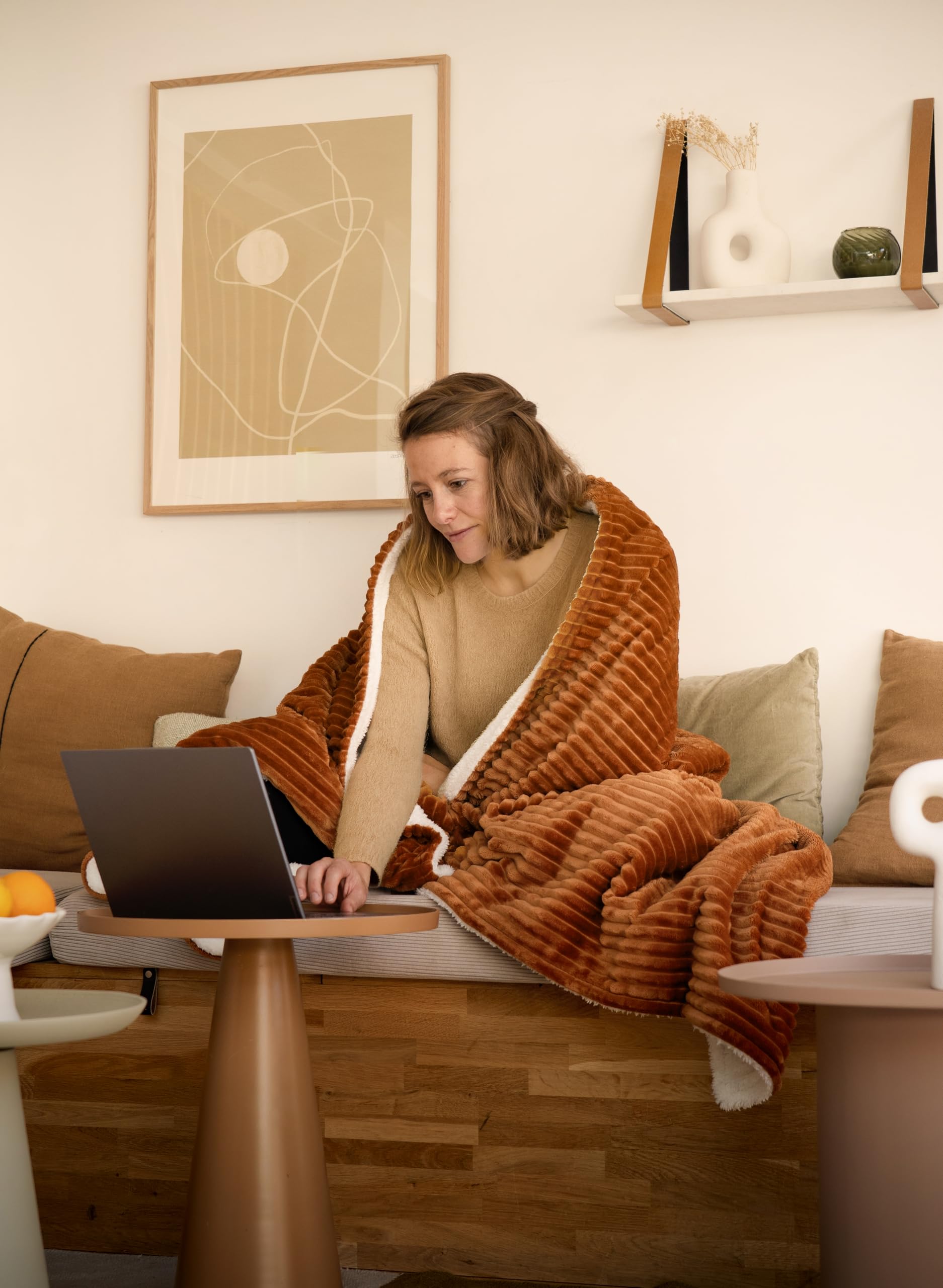 Terraillon Koomy Heizdecke, Sherpa, 180 x 130 cm