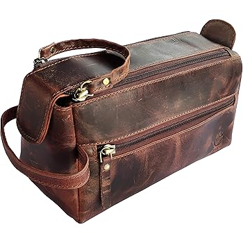 komalc leather toiletry bag