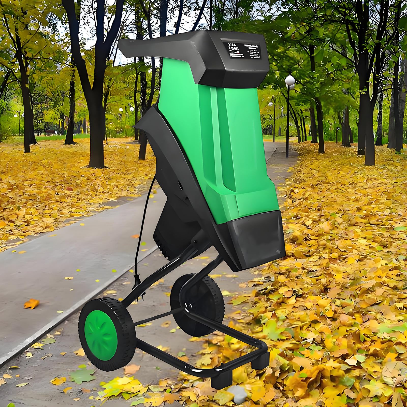 Trituradora Portátil De Ramas De árboles para Jardín, Trituradora De Madera Eléctrica De 2400 W con Bolsa Recolectora De 50 L, Trituradora Eléctrica De Residuos De Jardín