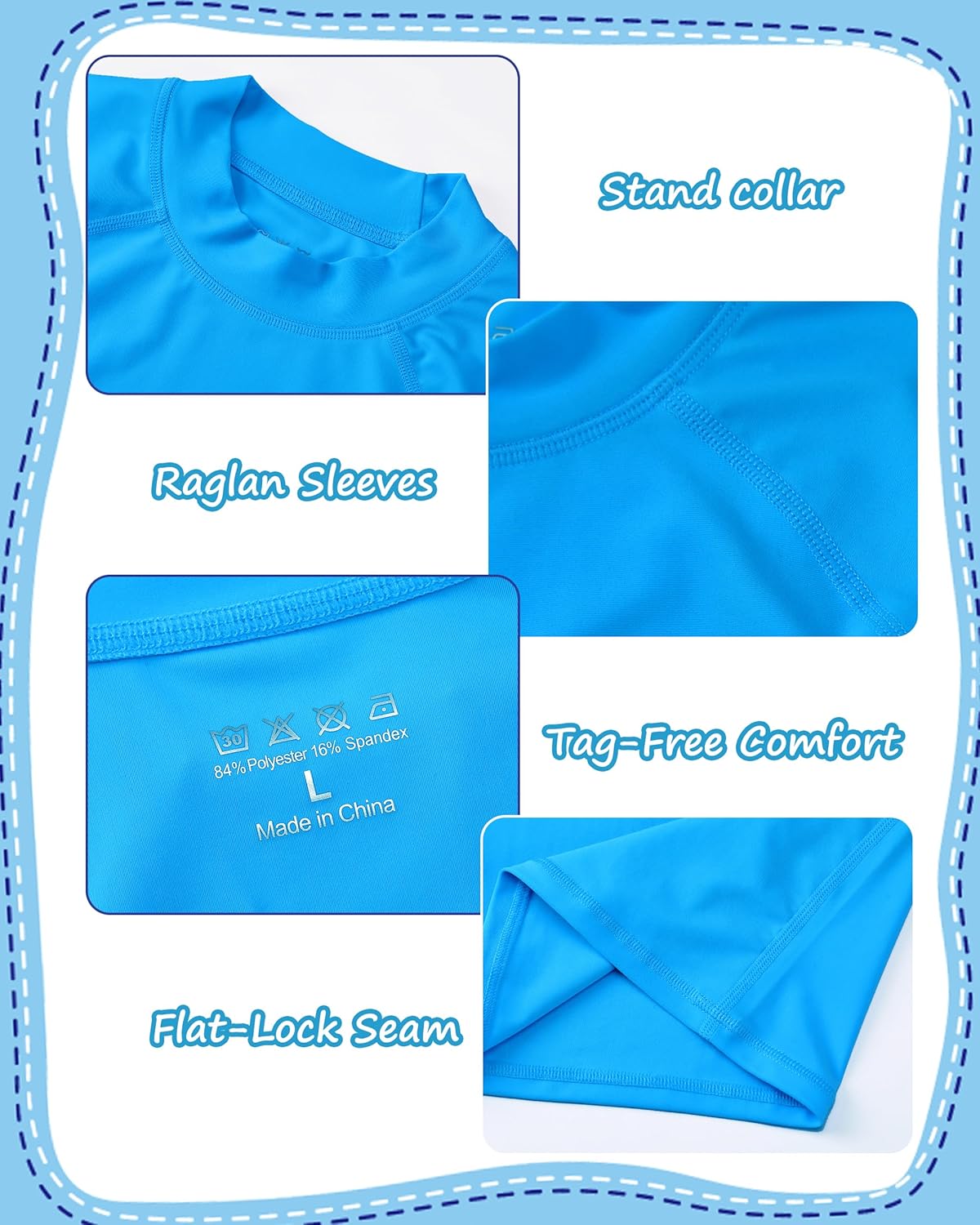 Boys Rash Guard Swim Shirt, UPF 50+ Sun Protection Long Sleeve for Kids Youth, Rashguard Surf Water Sports Shirts - Image 6