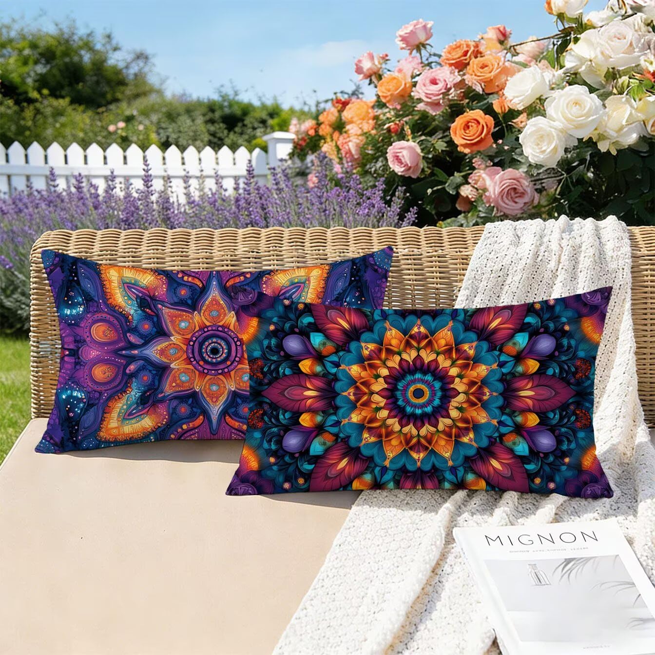 Juego de 2 Funda Cojin 60x120 Lino Violeta Funda de Almohada, Abstracción (5) Fundas de Cojines 60x120, Cojines para Sofa, Fundas Cojin Rectangular, Decoracion Hogar, para Interior y Exteriores k-972
