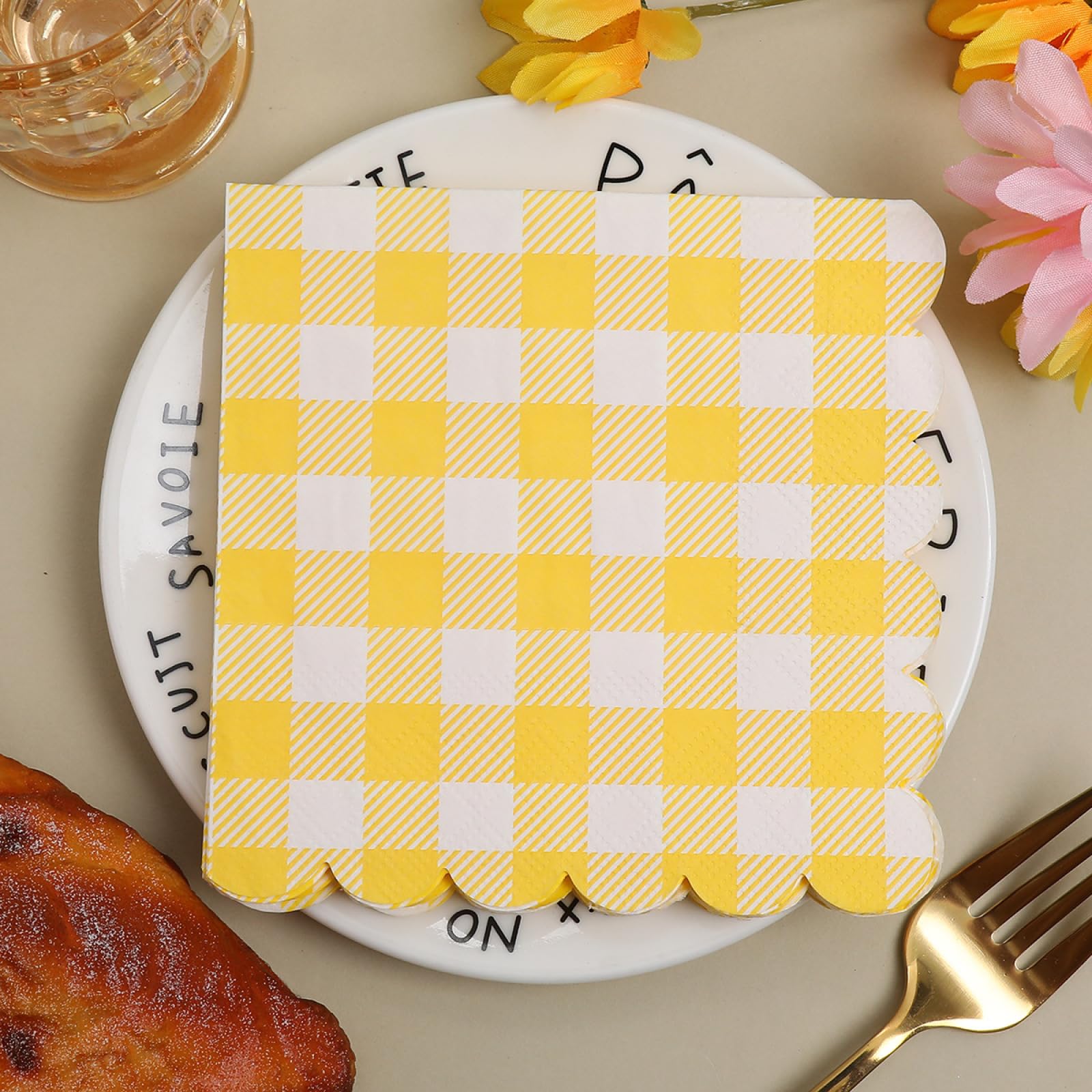 Servilletas Papel Blanca Limón Amarillo Servilletas Decoupage Decoradas Papel Higienico Desechables Toilet Paper Cumpleaños Cocktail 2 Capas Paper Towels Bodas Fiesta Jardín 30 Paquetes(33x33cm）